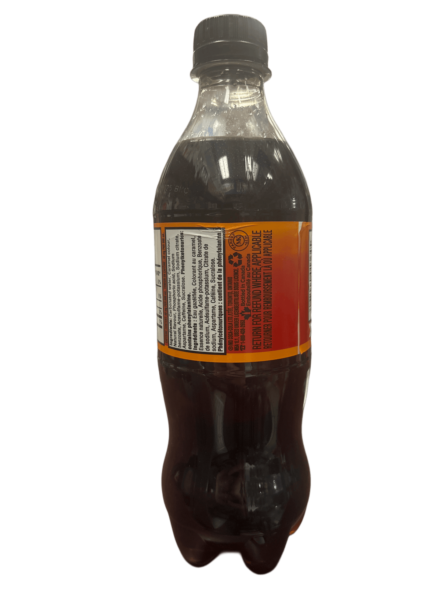 Coca Cola Zero Orange Cream Soda Bottle 500 ML - Canadian Edition