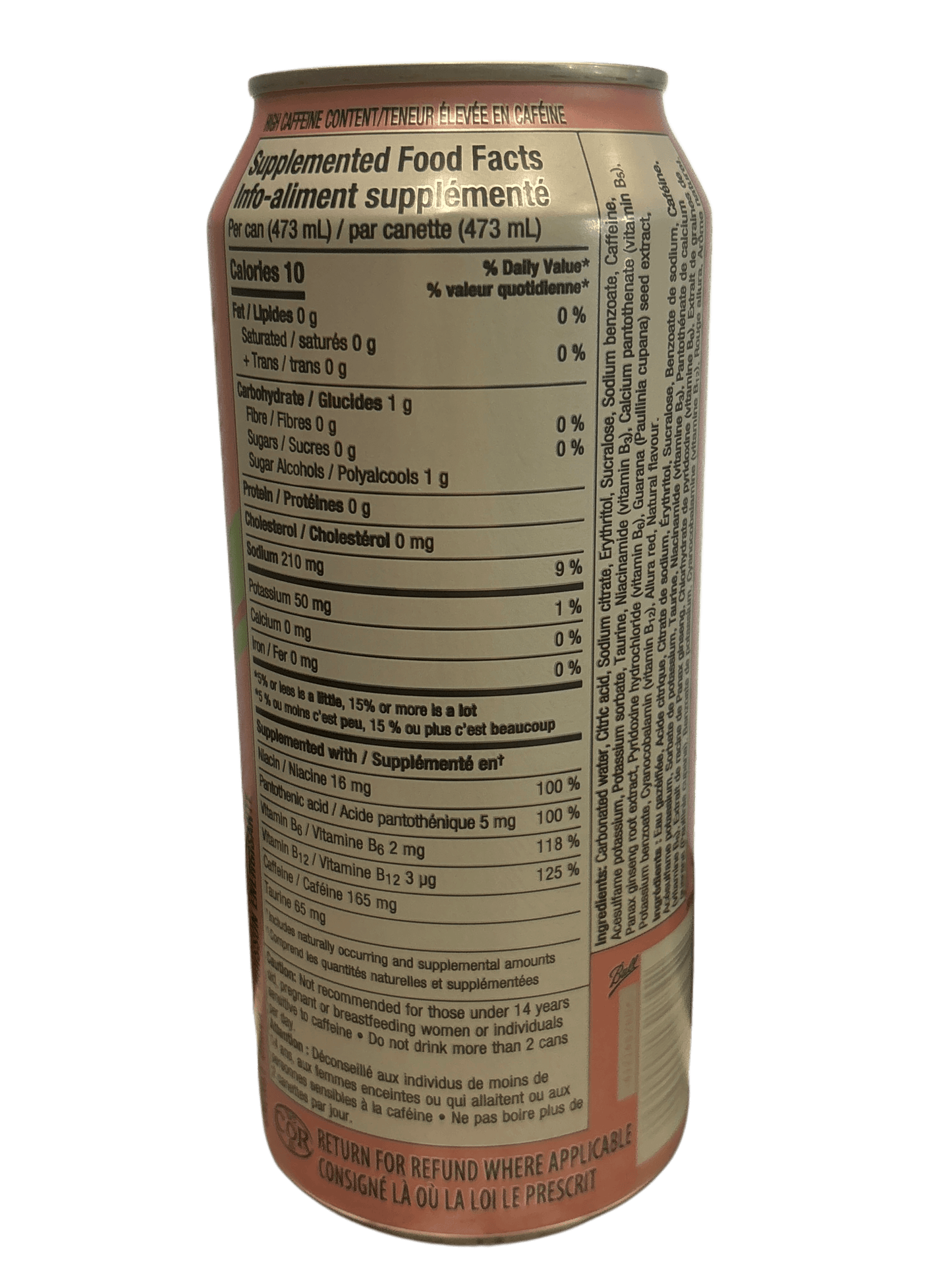 Rockstar Strawberry Lime Zero Sugar Energy Drink 473ML - Canadian Edition