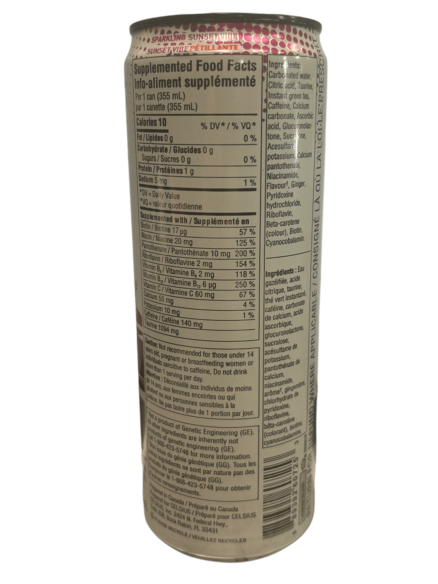 Celsius Sunset Vibe Energy Drink 355ML - Canada Edition