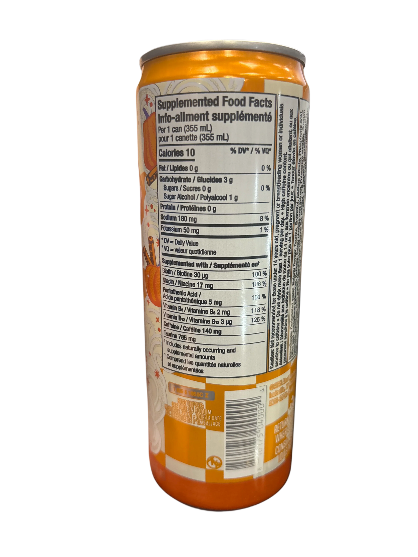 Alani Nu Pumpkin Cream Energy Drink 355ML Halloween Exclusive - Canada Edition