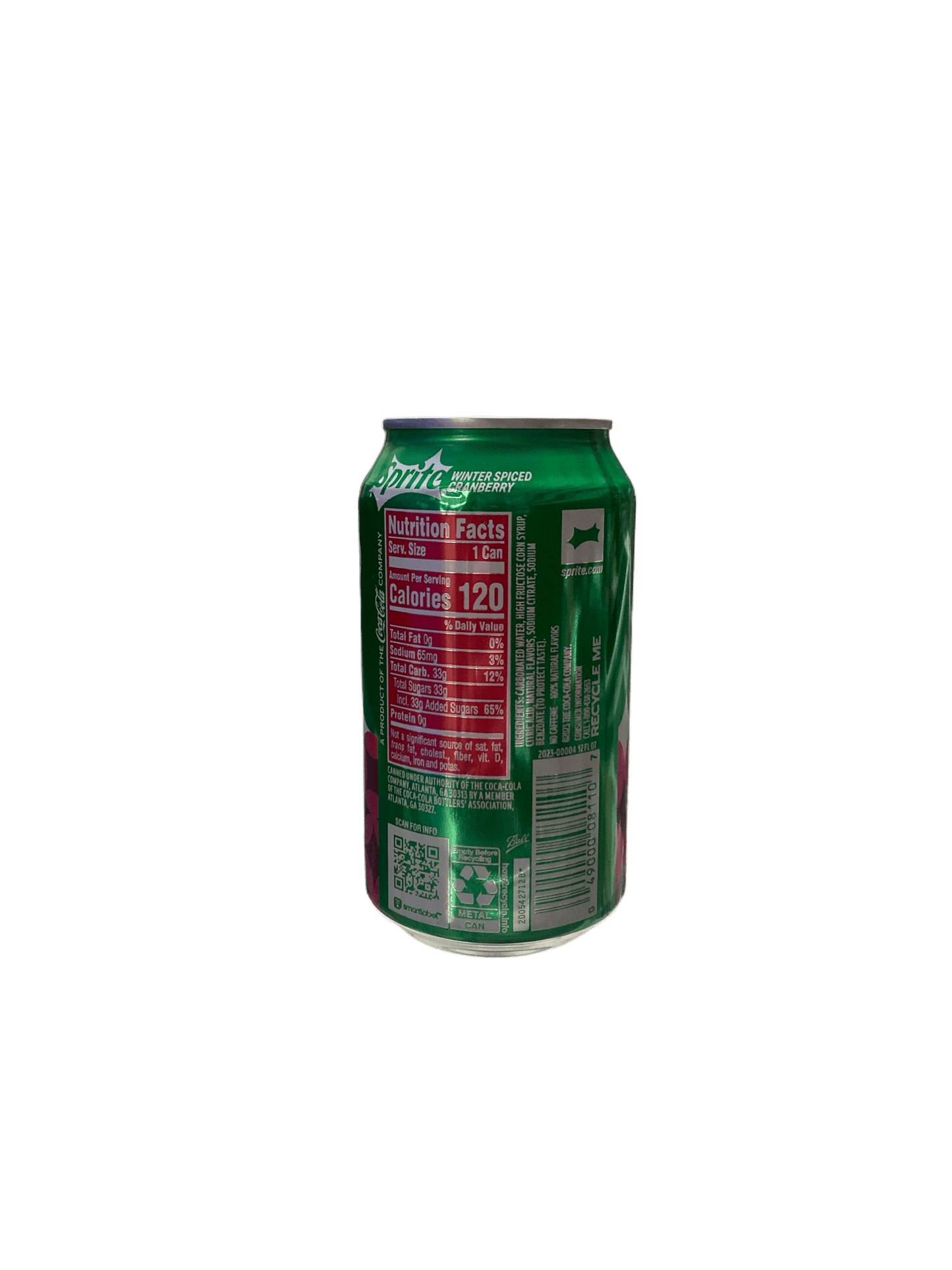 Limited Edition Sprite Winter Spiced Cranberry Can