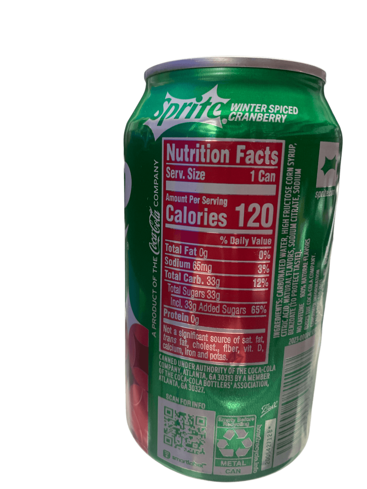 Limited Edition Sprite Winter Spiced Cranberry Can
