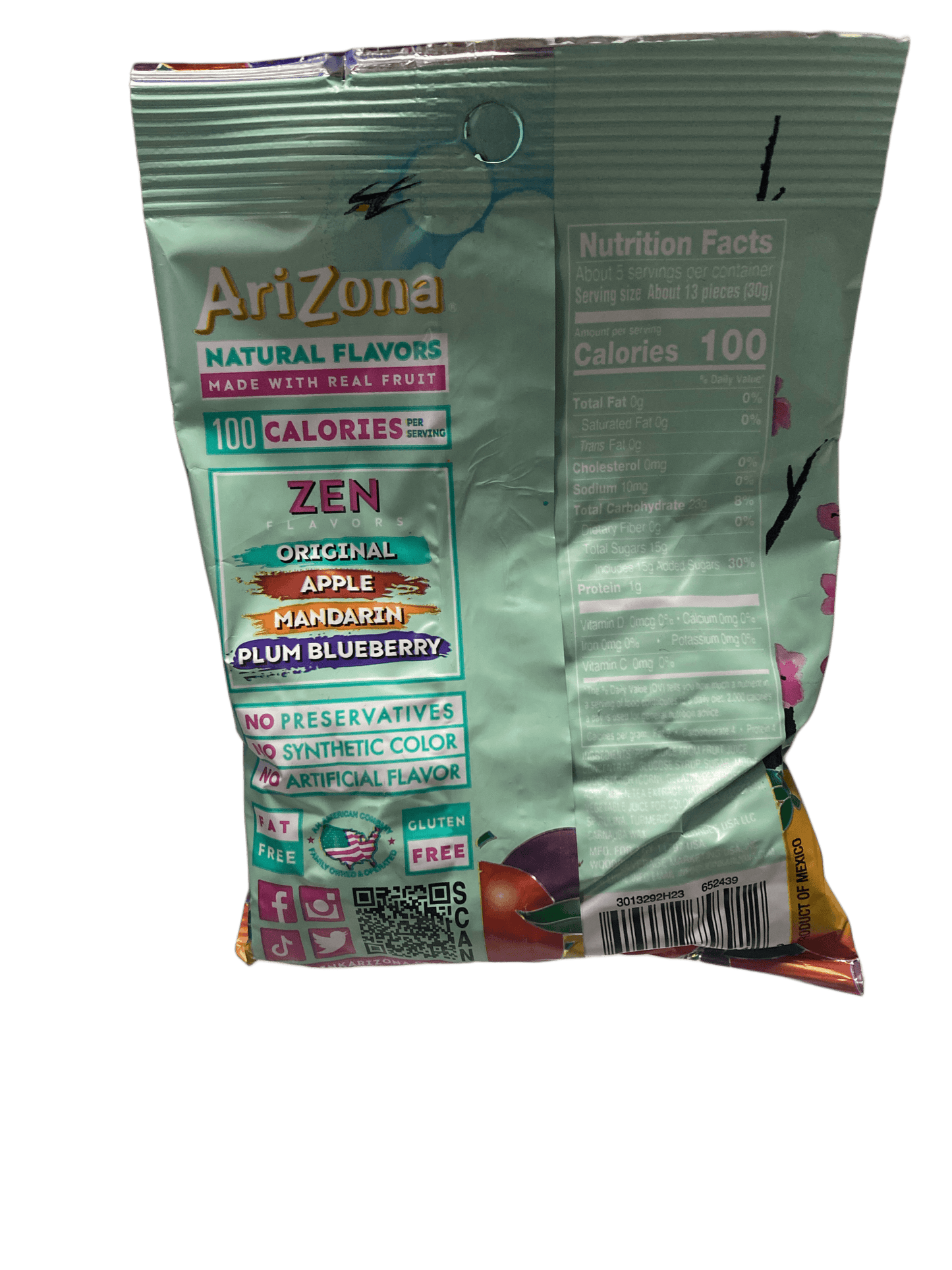 Arizona Green Tea Fruit Snacks Candy Bag 5OZ - U.S Edition