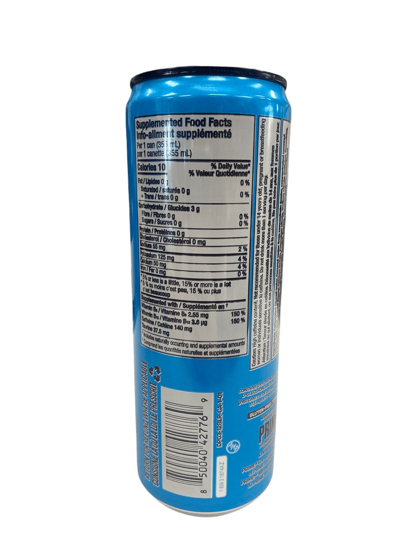 Prime Energy Drink Blue Raspberry 355ML - Canadian Edition