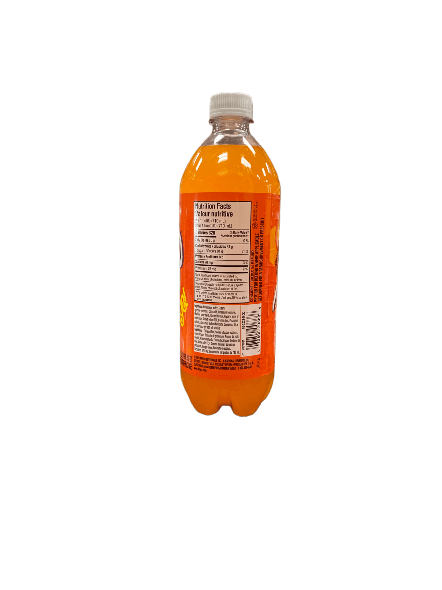 Faygo Orange Drink Bottle 710ML - U.S Edition