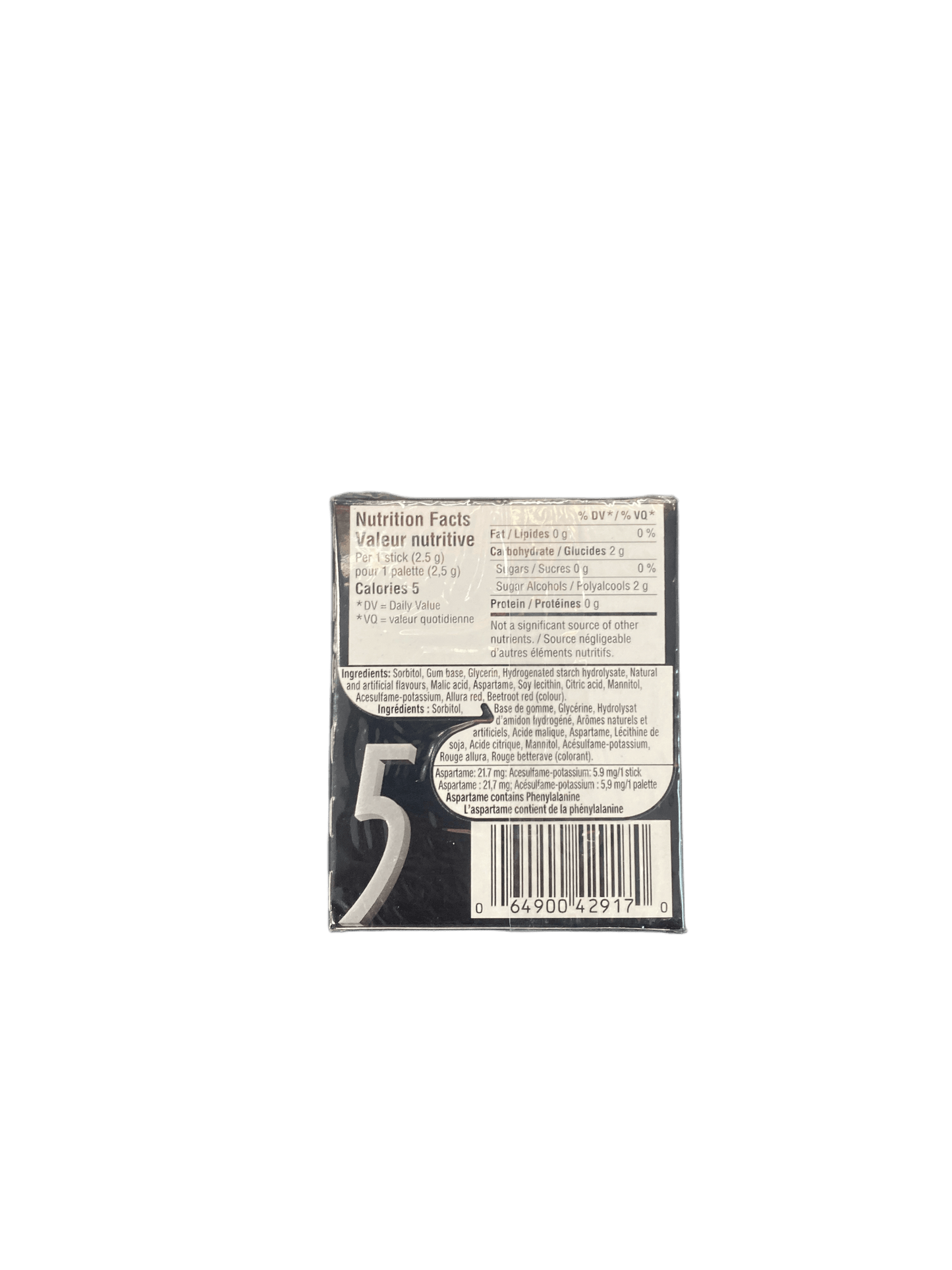 5 Gum Sour Strawberry 15 Pieces - Canadian Edition