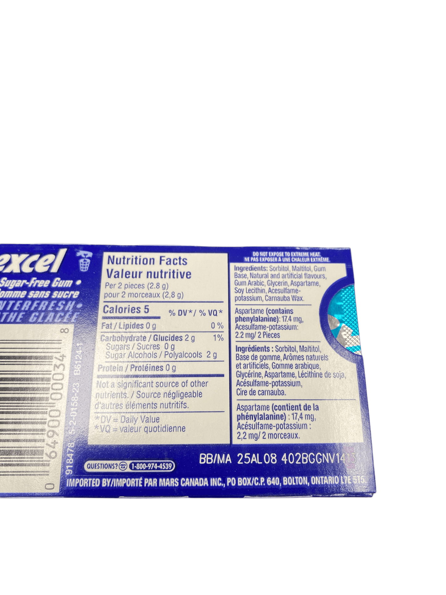 Excel Winter Fresh Gum 12 Pieces - Canadian Edition