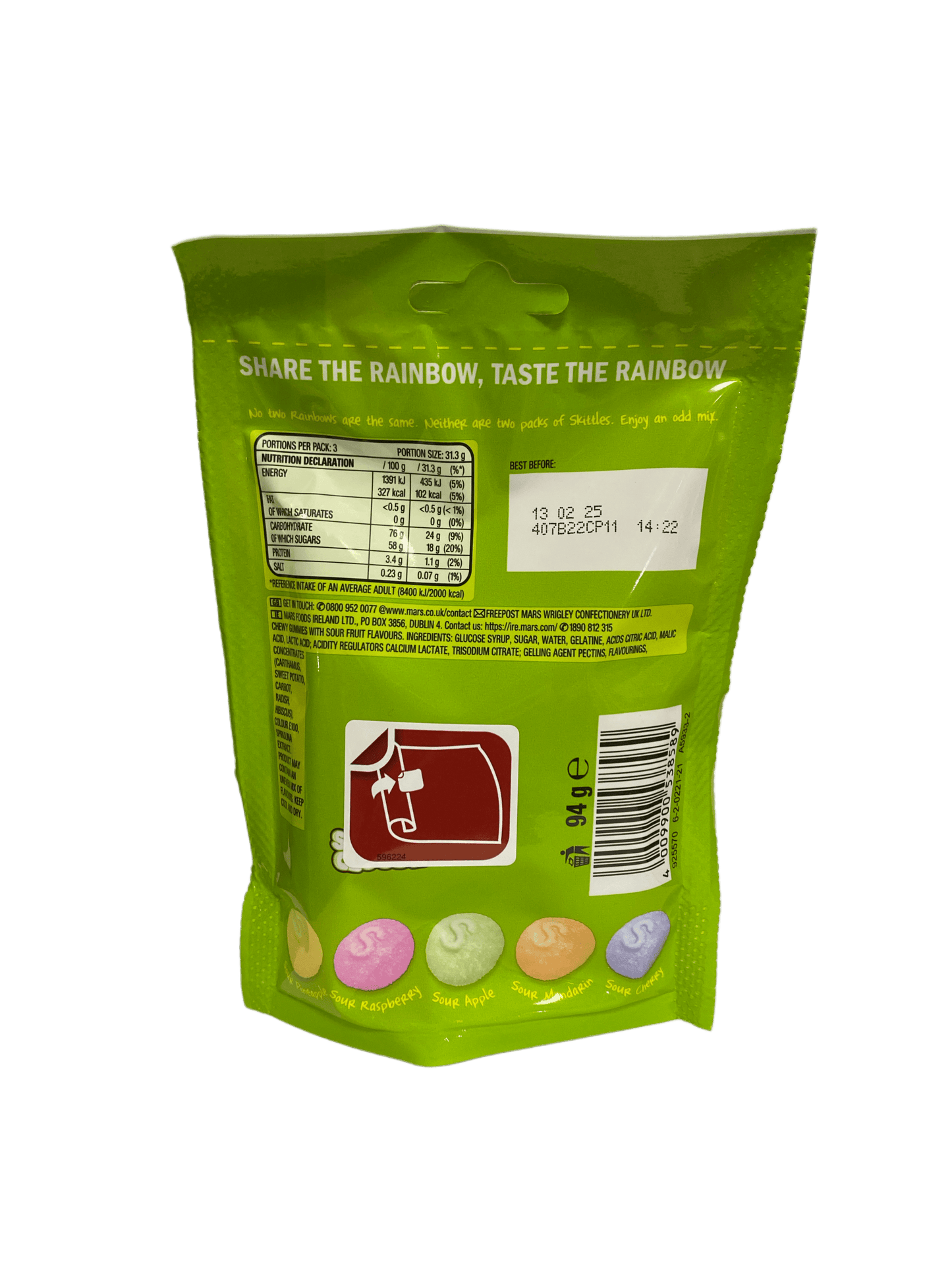 Skittles Crazy Sours Squishy Cloudz Candy Bag 94G - U.K Edition