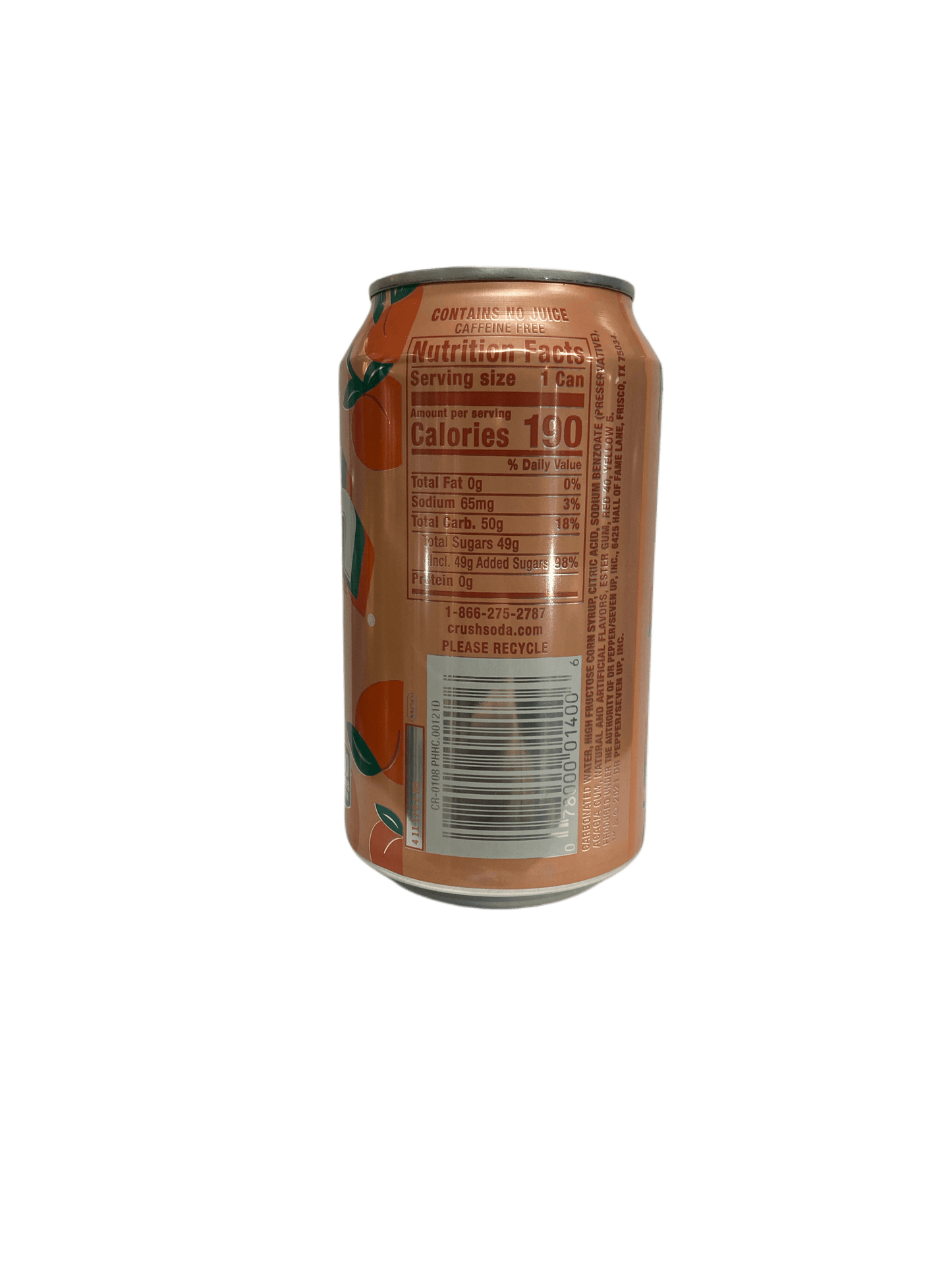 Crush Peach Soda Can 355ML - U.S Edition