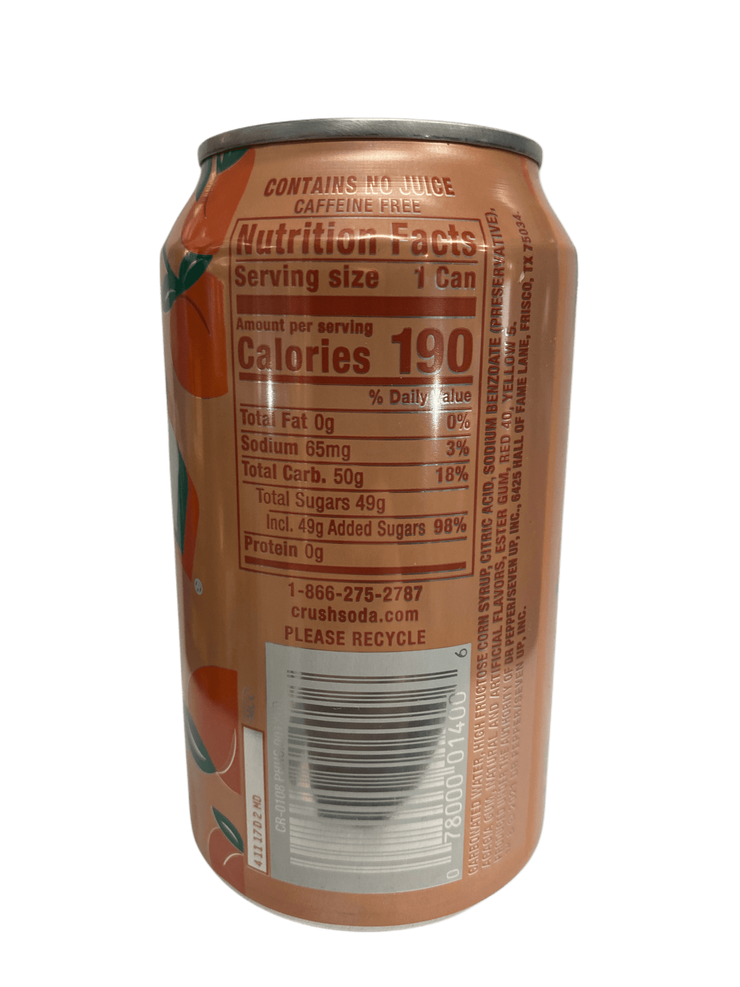 Crush Peach Soda Can 355ML - U.S Edition