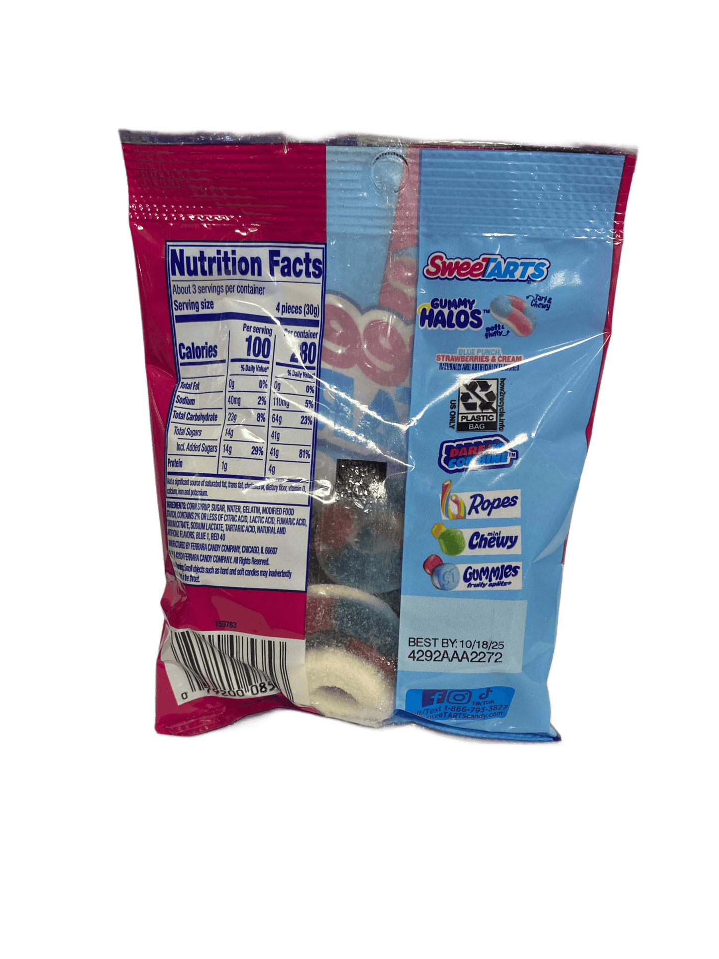 Sweet Tarts Gummy Halos Candy Bag 3OZ