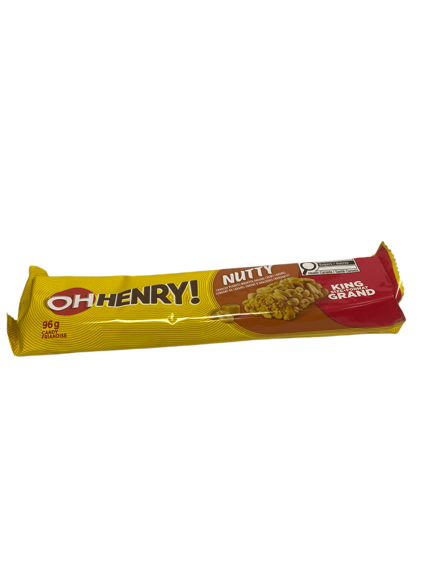 Oh Henry King Size Nutty Crunchy Peanuts Caramel Chocolate Bar - 96G - Canadian Edition