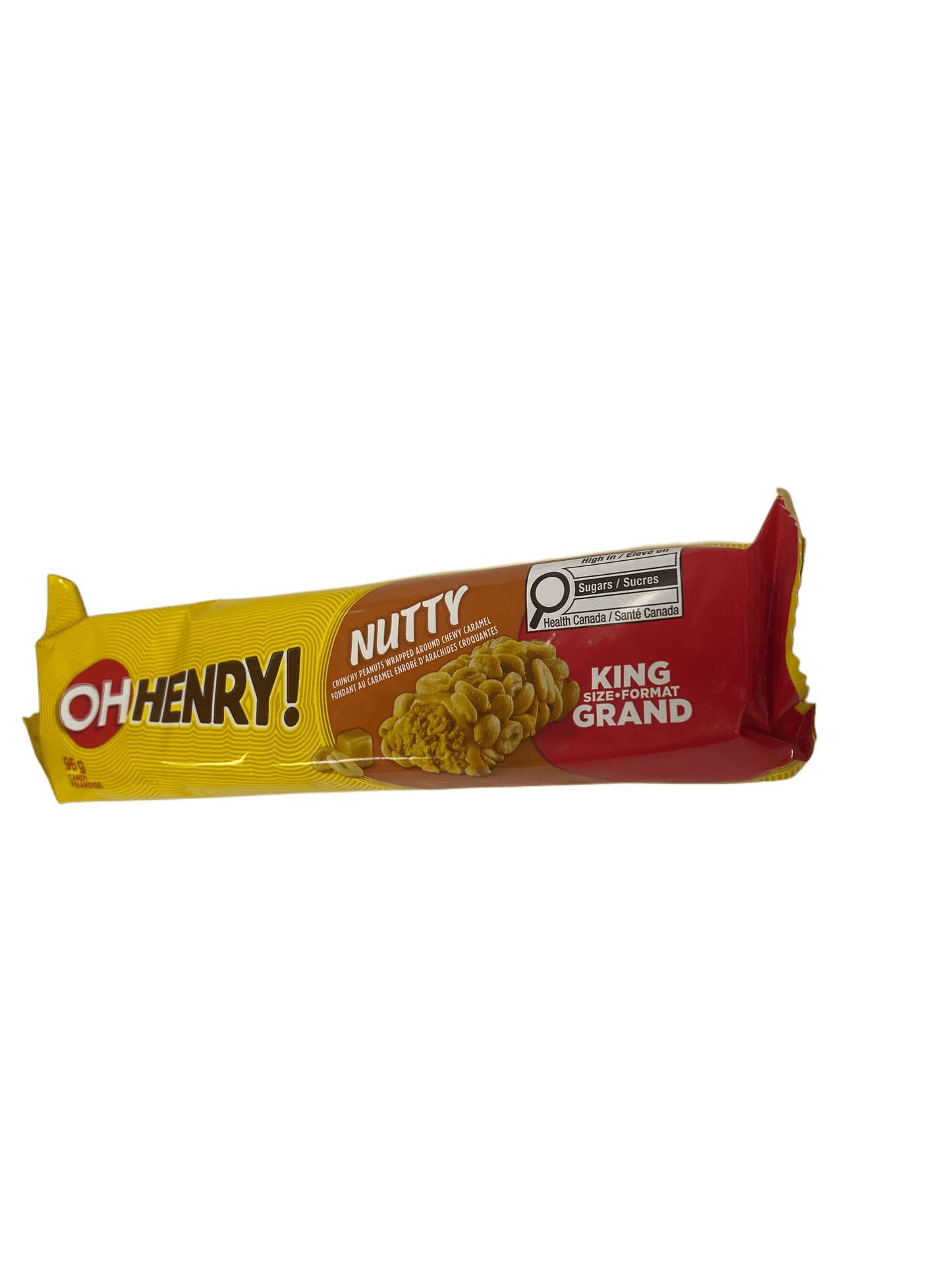 Oh Henry King Size Nutty Crunchy Peanuts Caramel Chocolate Bar - 96G - Canadian Edition