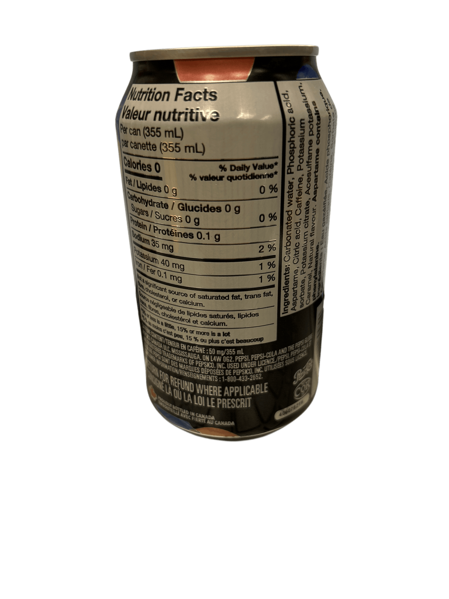 Pepsi Zero Sugar Peach 355ML