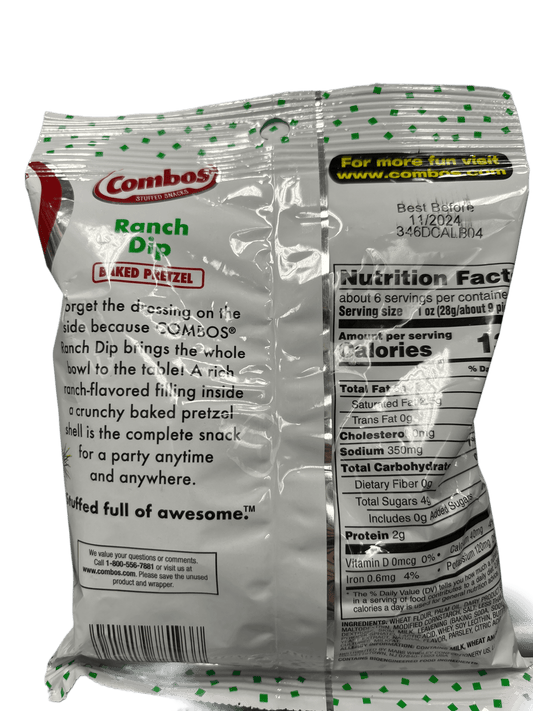 Combos Ranch Dip Baked Pretzel 6.3OZ - U.S Edition