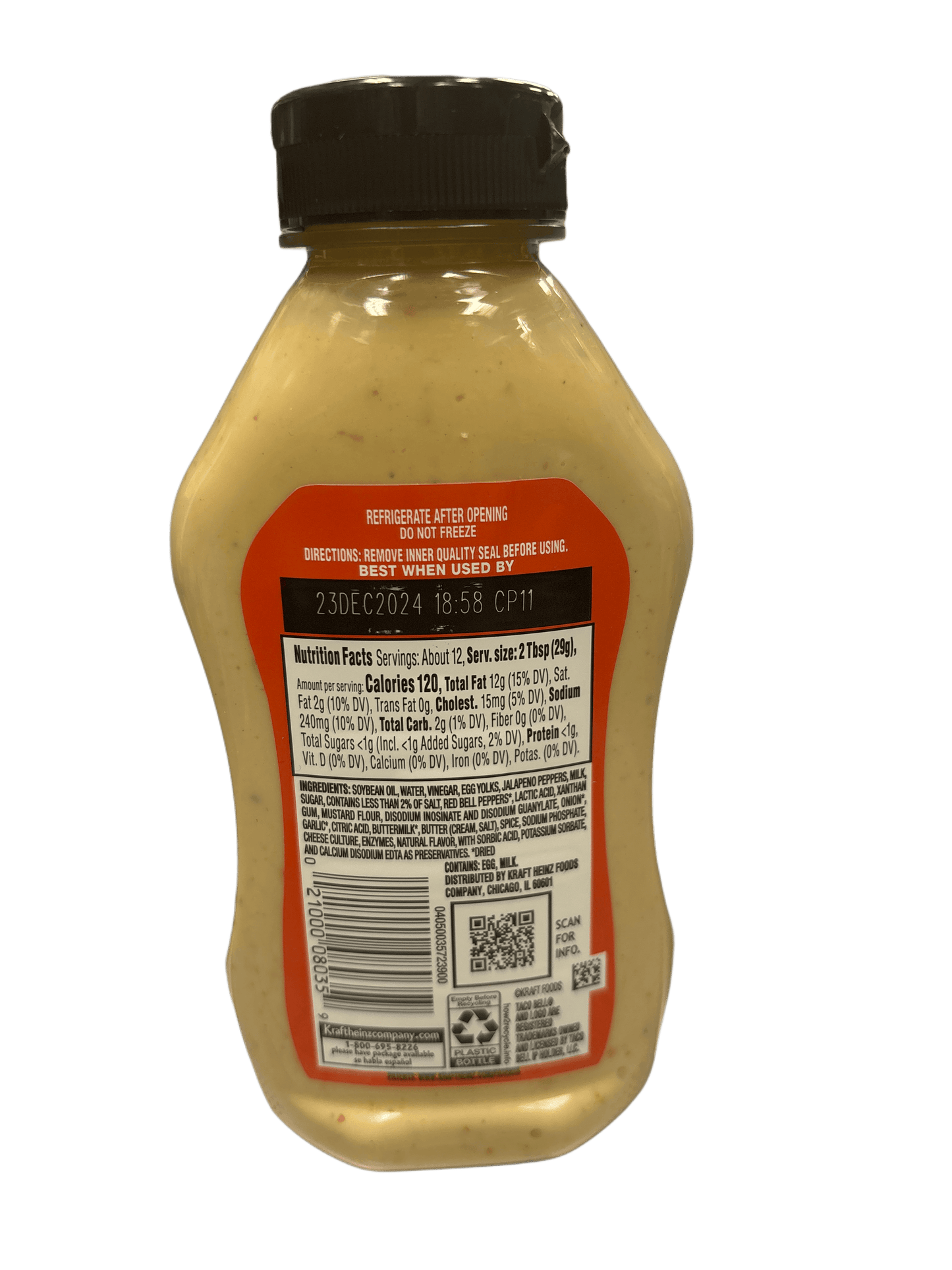 Taco Bell Baja Creamy Sauce 12OZ BB 12/24