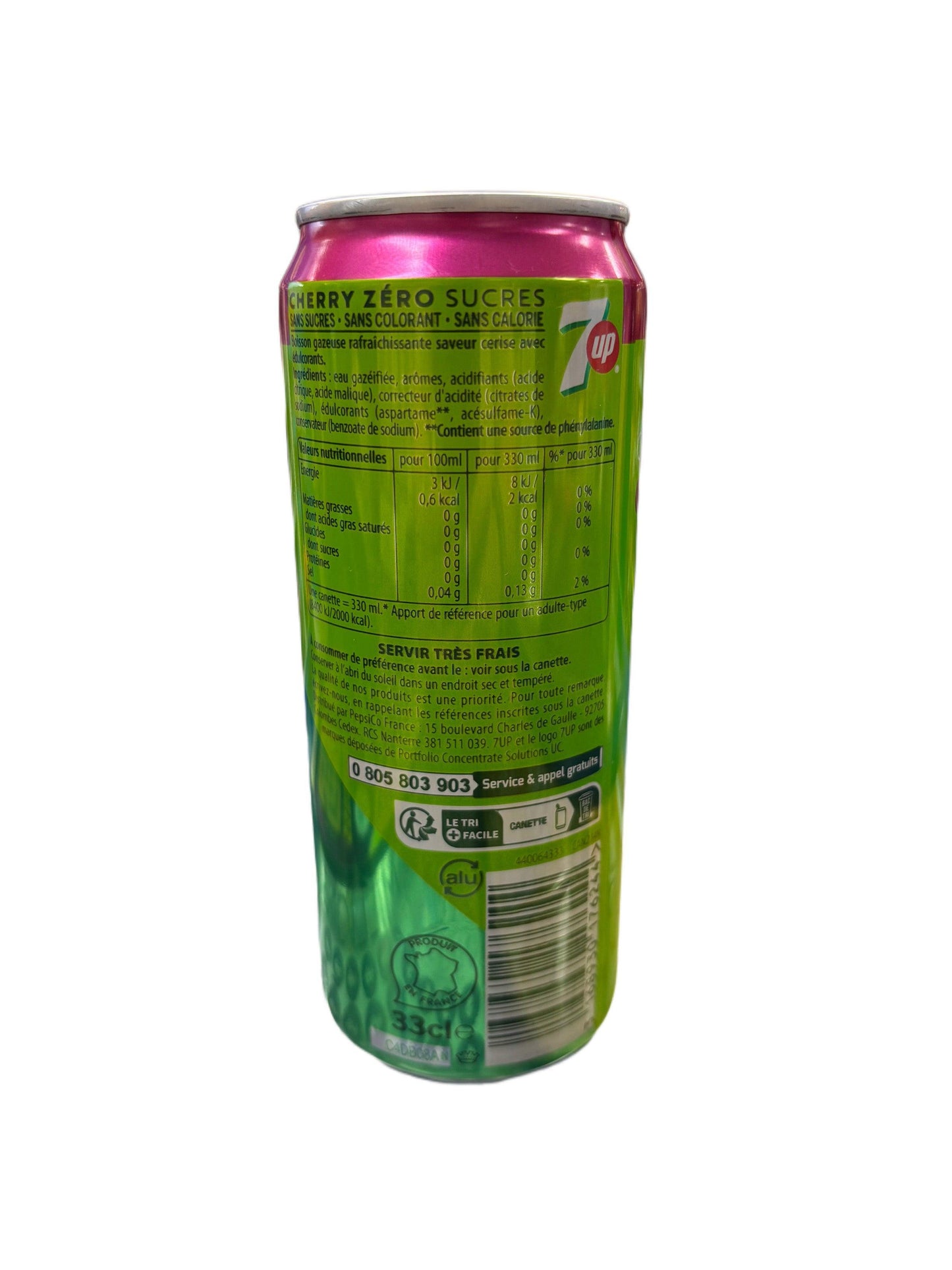 7UP Saveur Cherry Zero Sugar 330ML French Edition