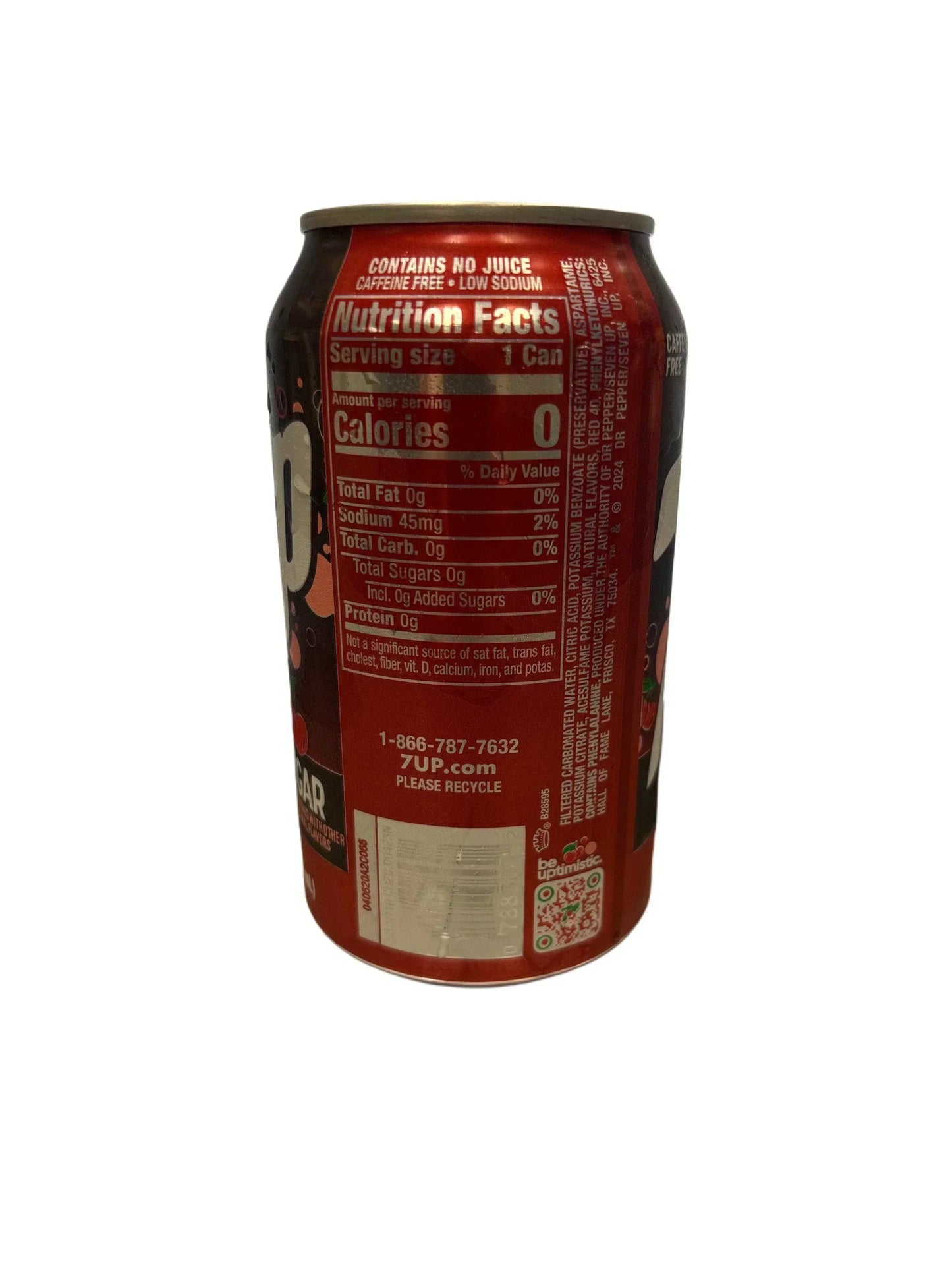 7UP Zero Sugar Cherry Soda Can - 355ML - U.S Edition