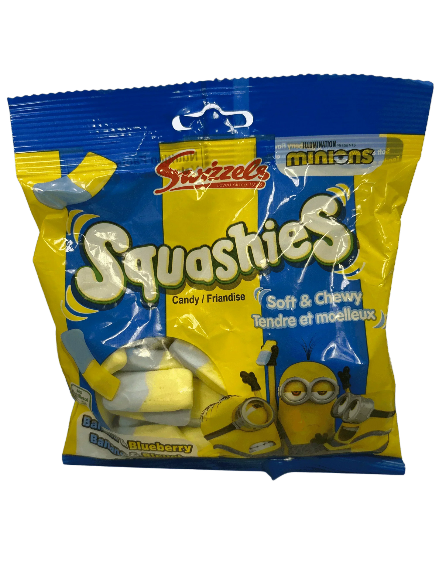 Squashies Soft & Chewy Minions Banana & Blueberry 140G - Canadian Edition