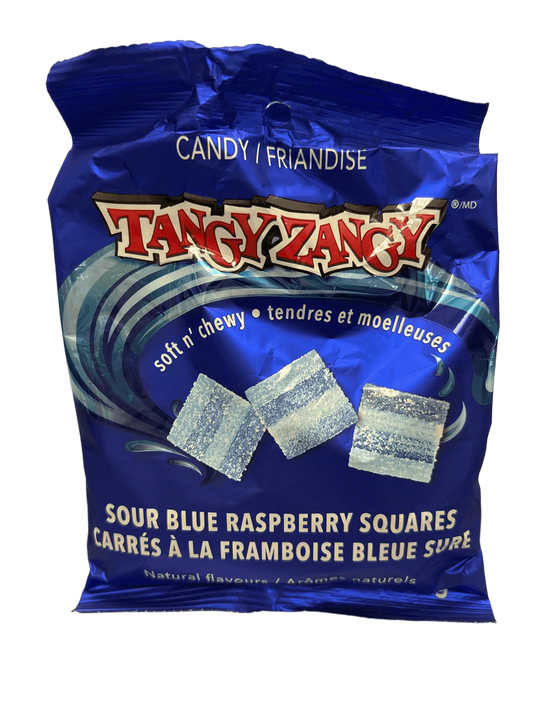 Tangy Zangy Sour Blue Raspberry Squares Candy Bag 127G