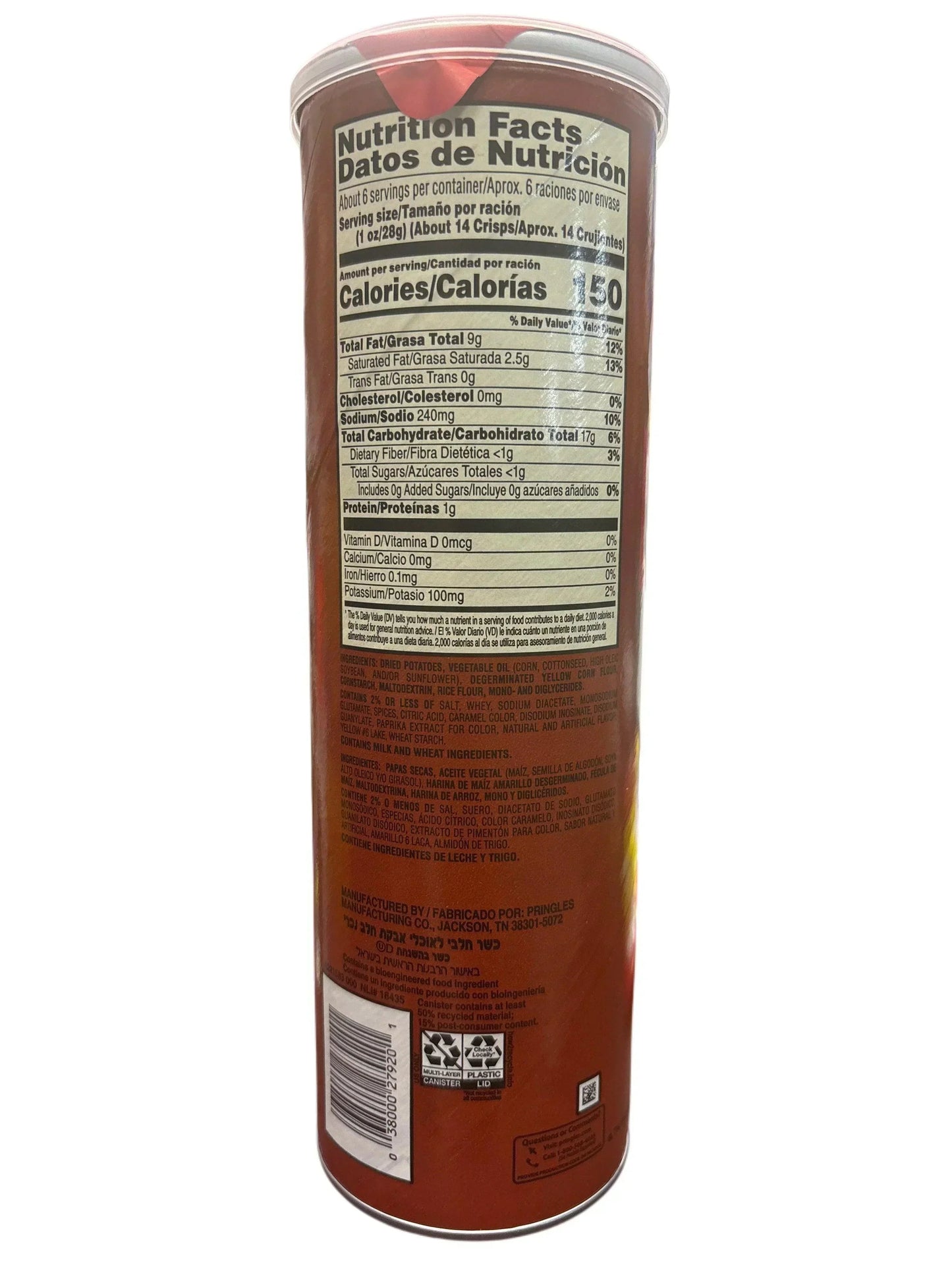 Pringles Chili Cheese Fries Chips 158G - U.S Edition