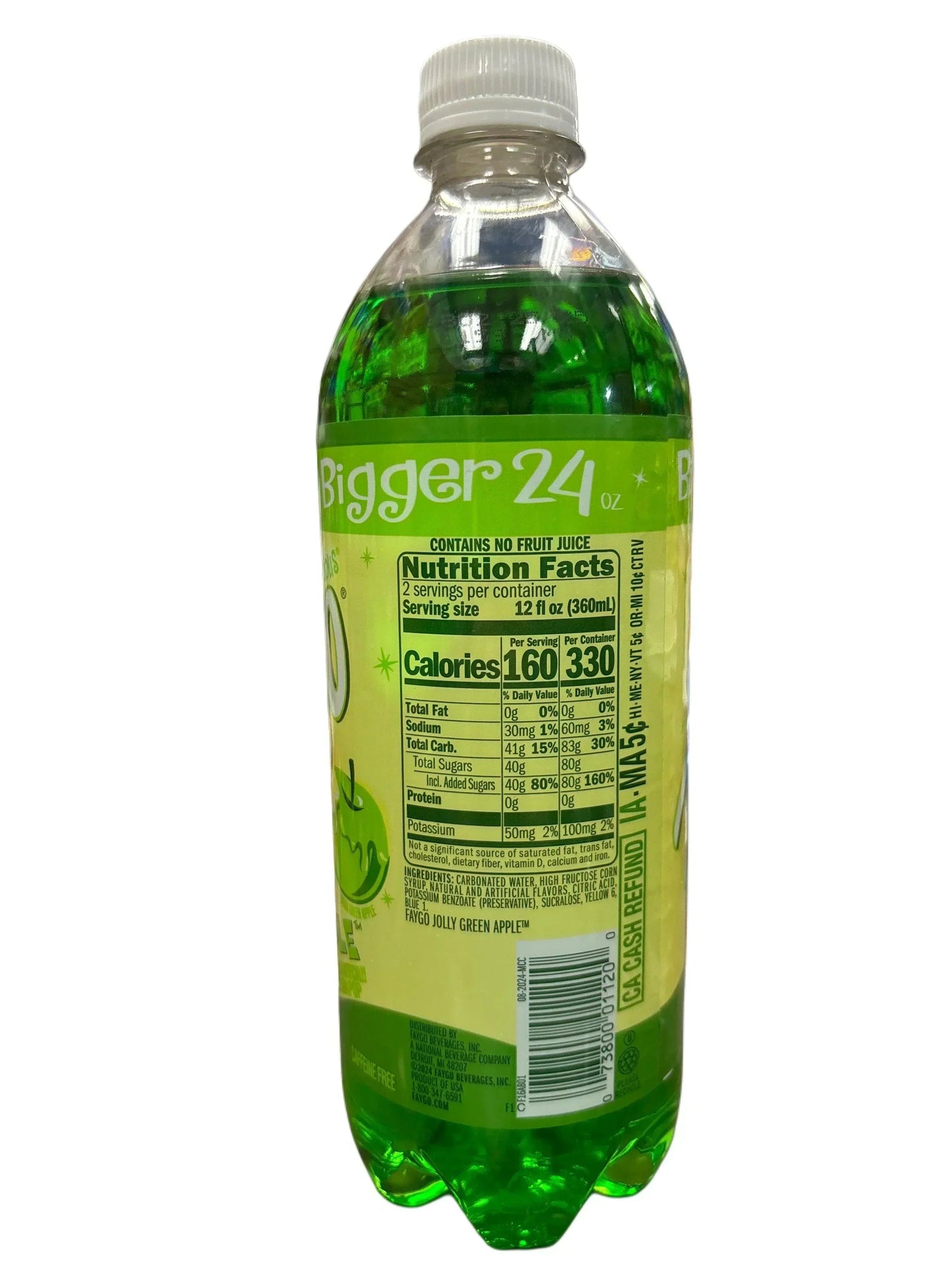 Faygo Jolly Green Apple Soda 24OZ - U.S Edition