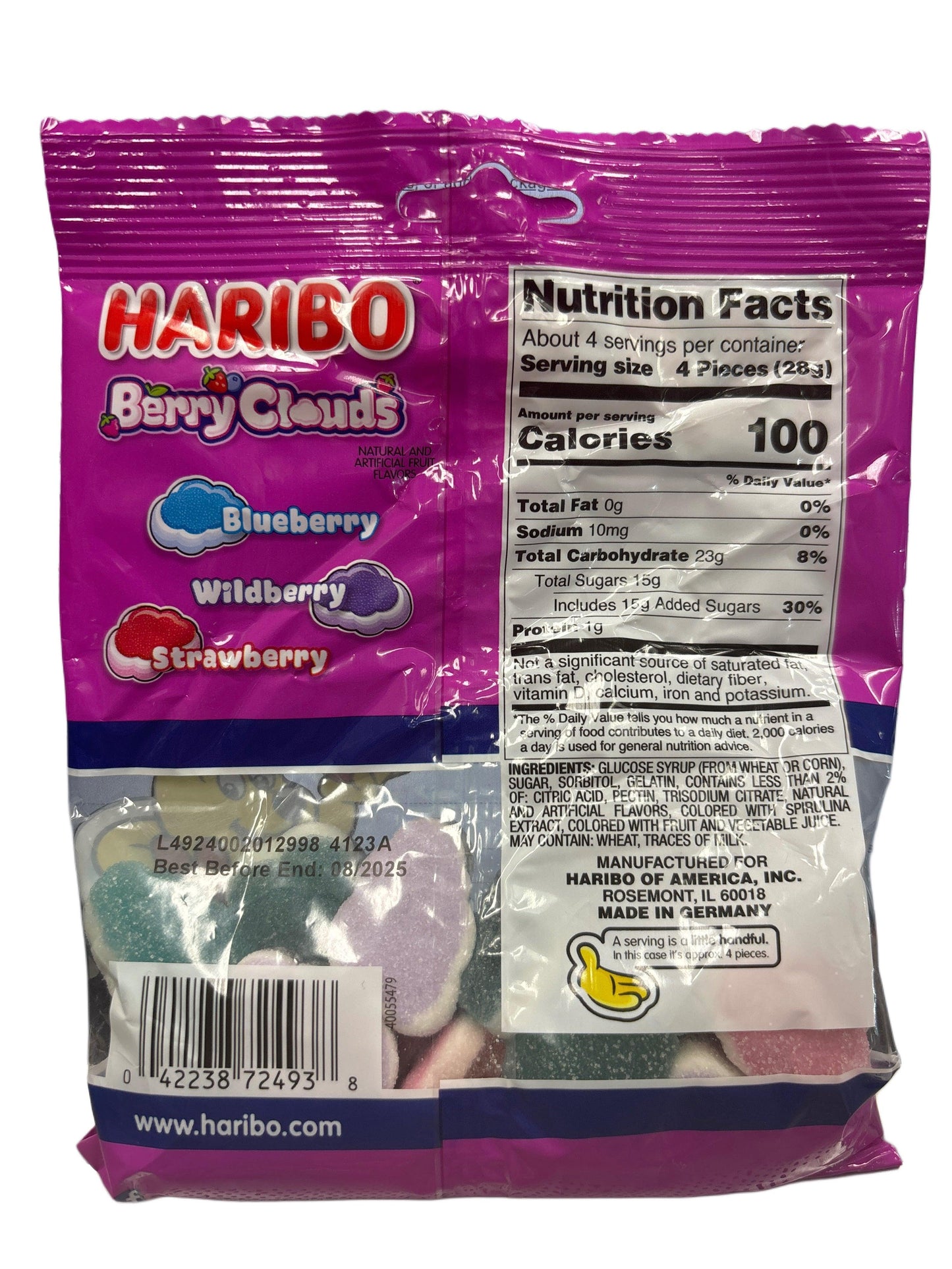 Haribo Berry Clouds Soft & Fruity Candy Bag 4.1OZ German Edition
