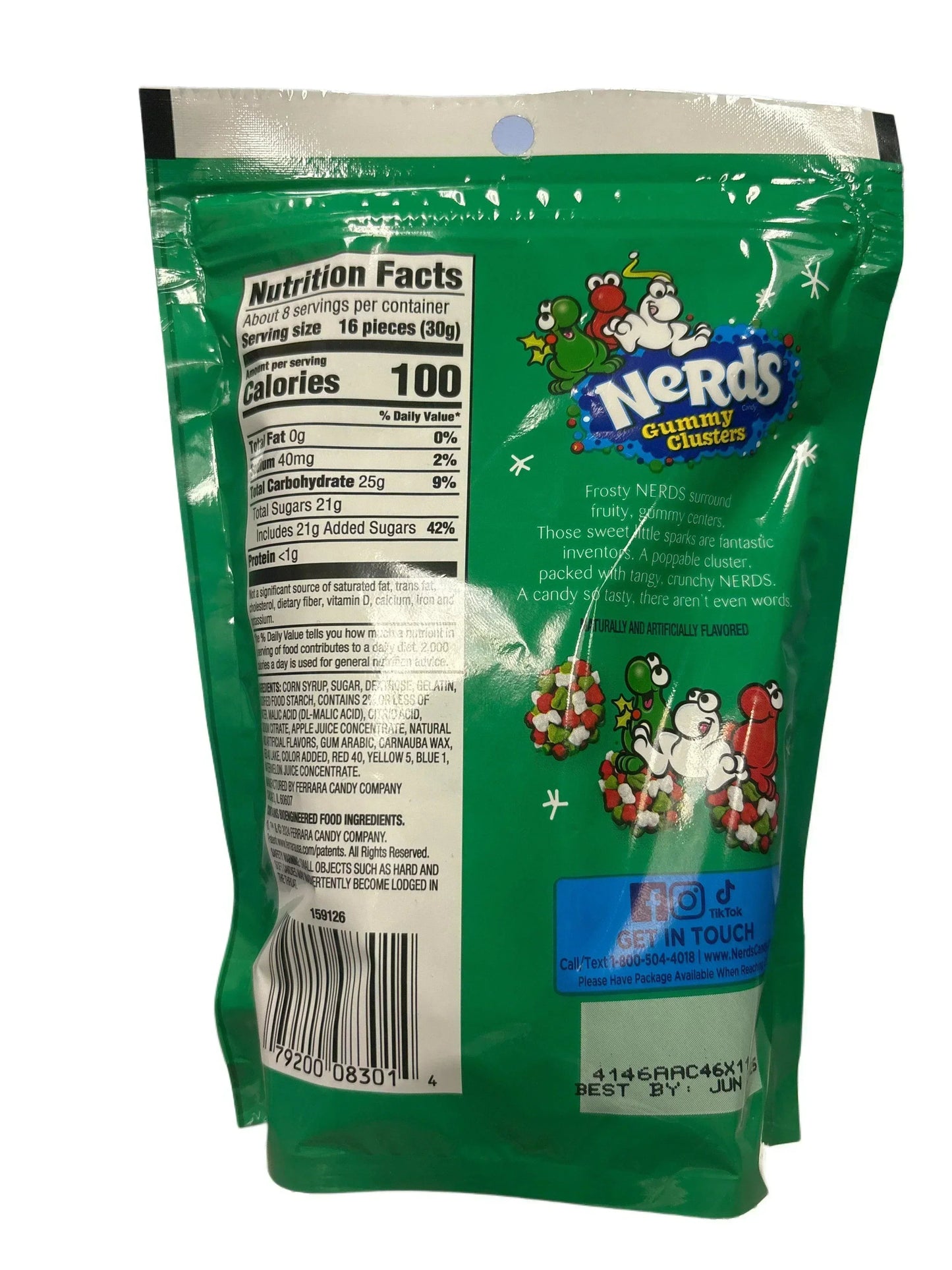 Nerds Holiday Frosty Gummy Cluster Candy Bag 8OZ