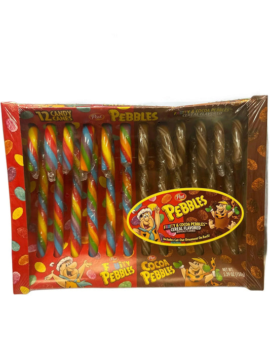 Fruity & Coca Pebbles Cereal Candy Canes - 12 Pack U.S Edition