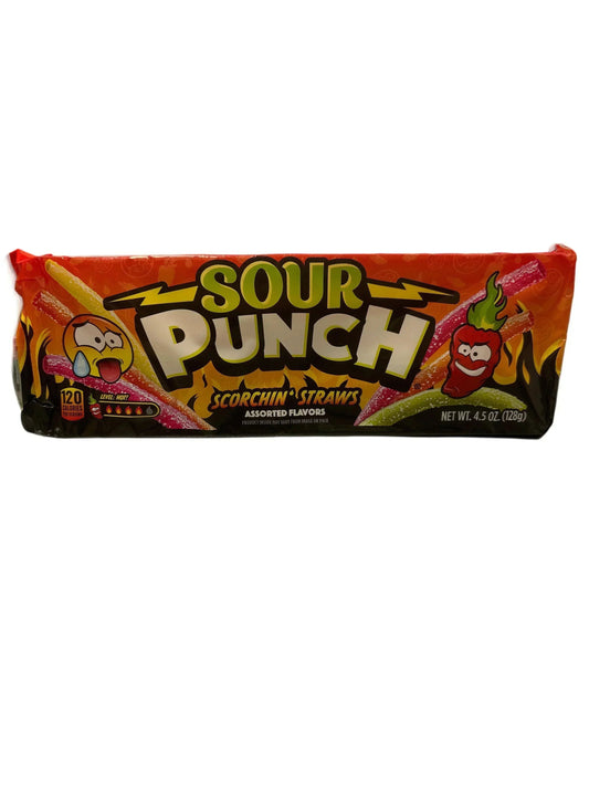 Sour Punch Scorchin' Straws 4.5OZ - U.S Edition