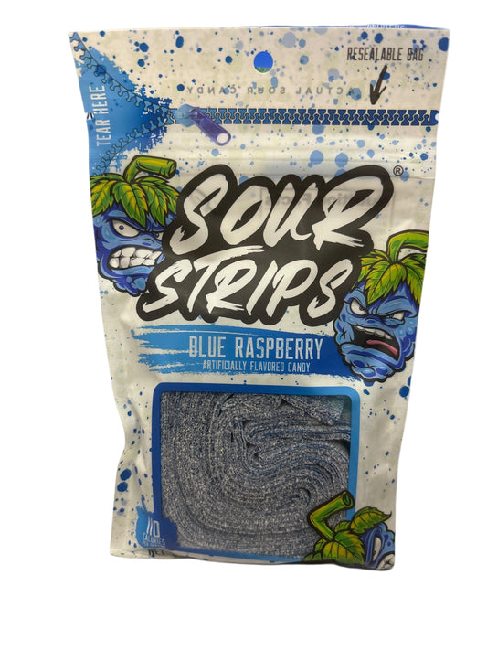 Sour Strips Blue Raspberry 3.40OZ - U.S Edition