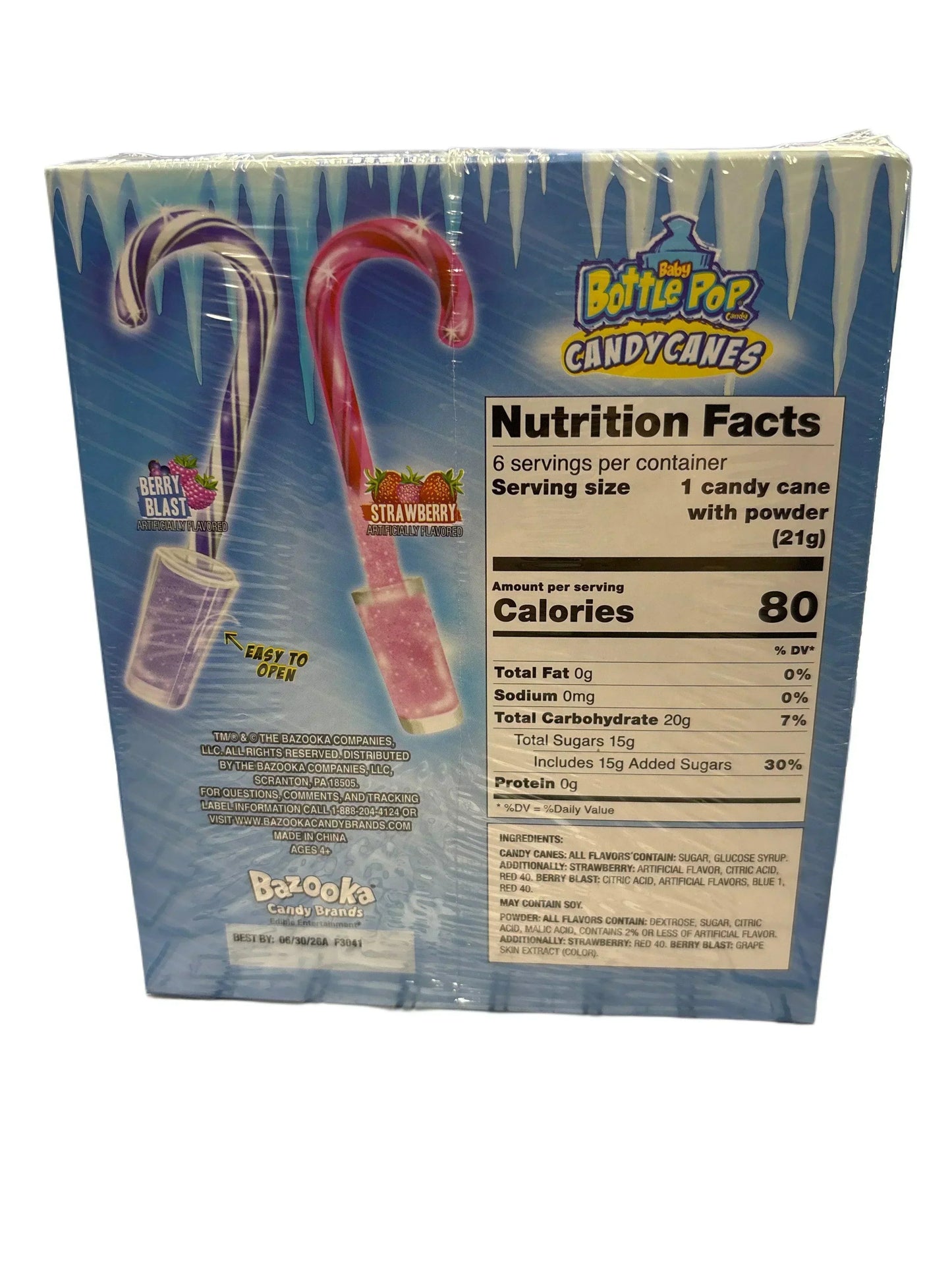 Baby Bottle Pop Christmas Candy Canes - 12 Pack