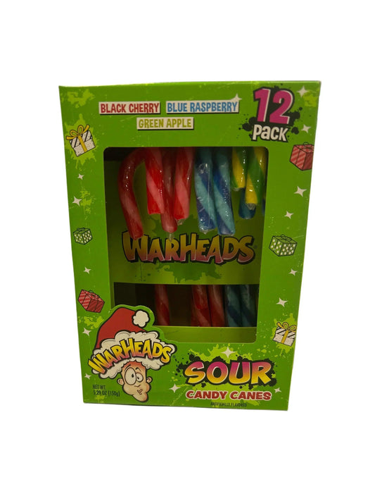 Warheads Sour Candy Cane Fruity Flavors - 12 Pack U.S Edition