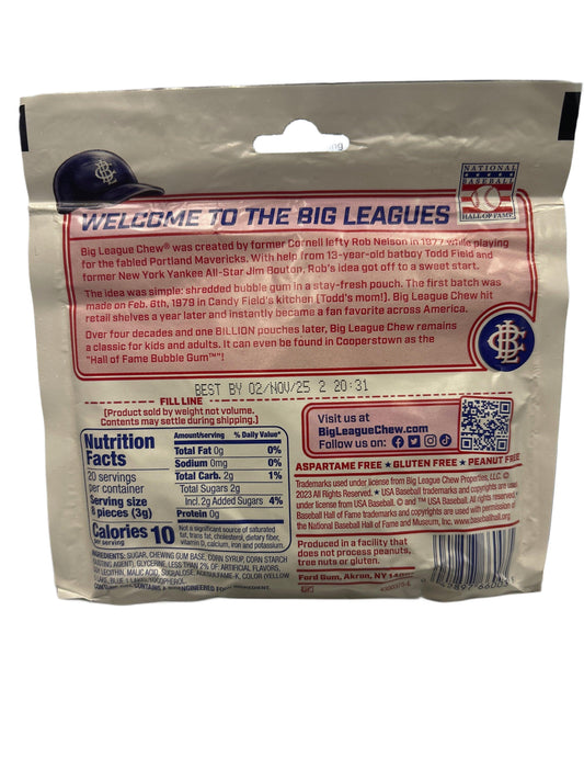Big League Chew Bubble Gum Wild Pitch Watermelon 2.12OZ - U.S Edition