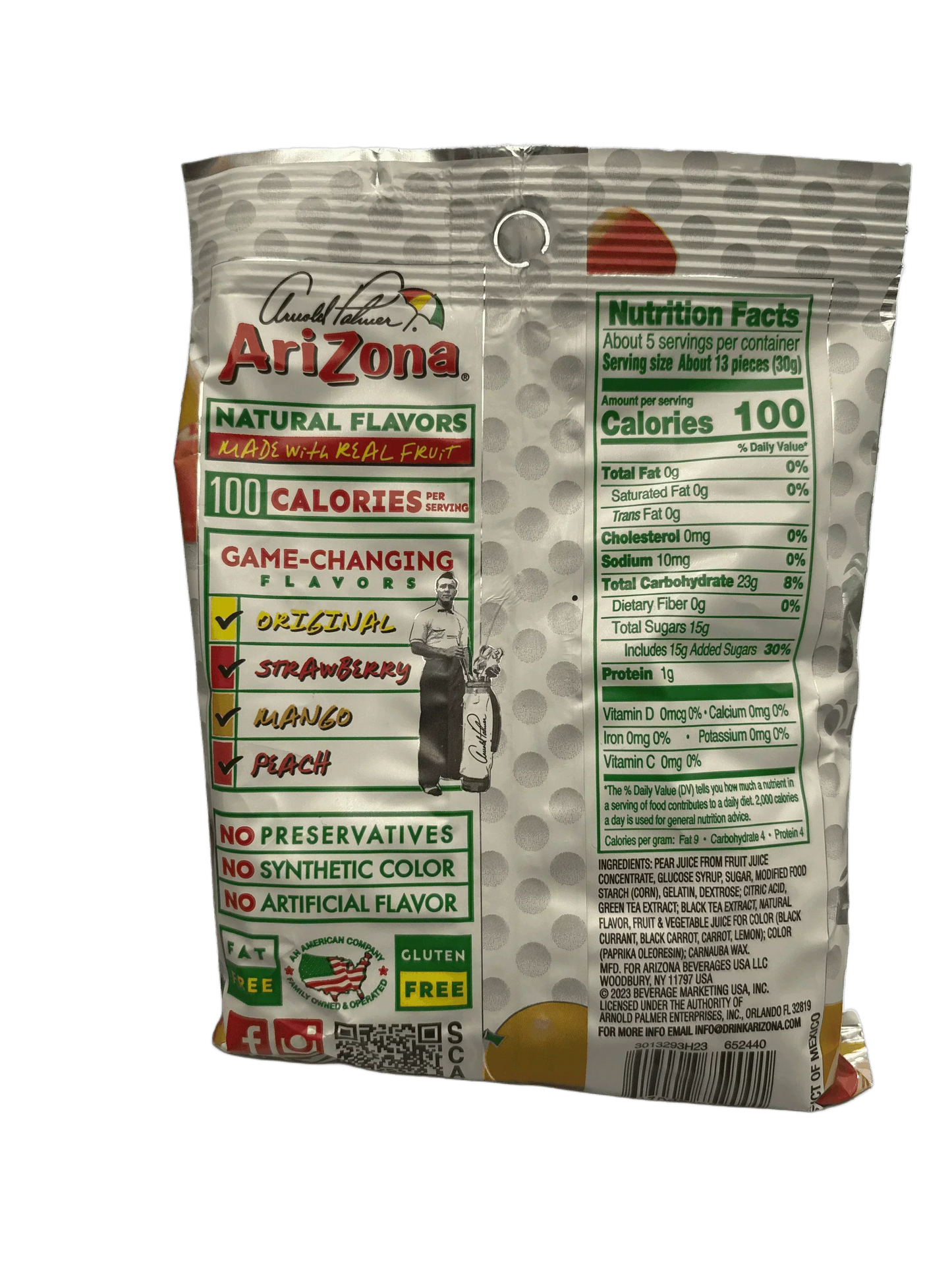 Arizona Half & Half Fruit Snacks Mixed Flavors Candy Bag 5OZ - U.S Edition