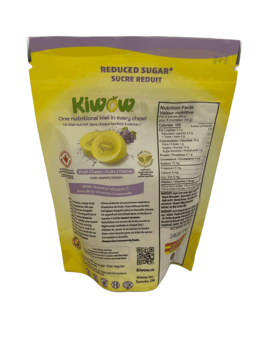 KIWOW Kiwi Grape Candy Bag 100G - Canadian Edition