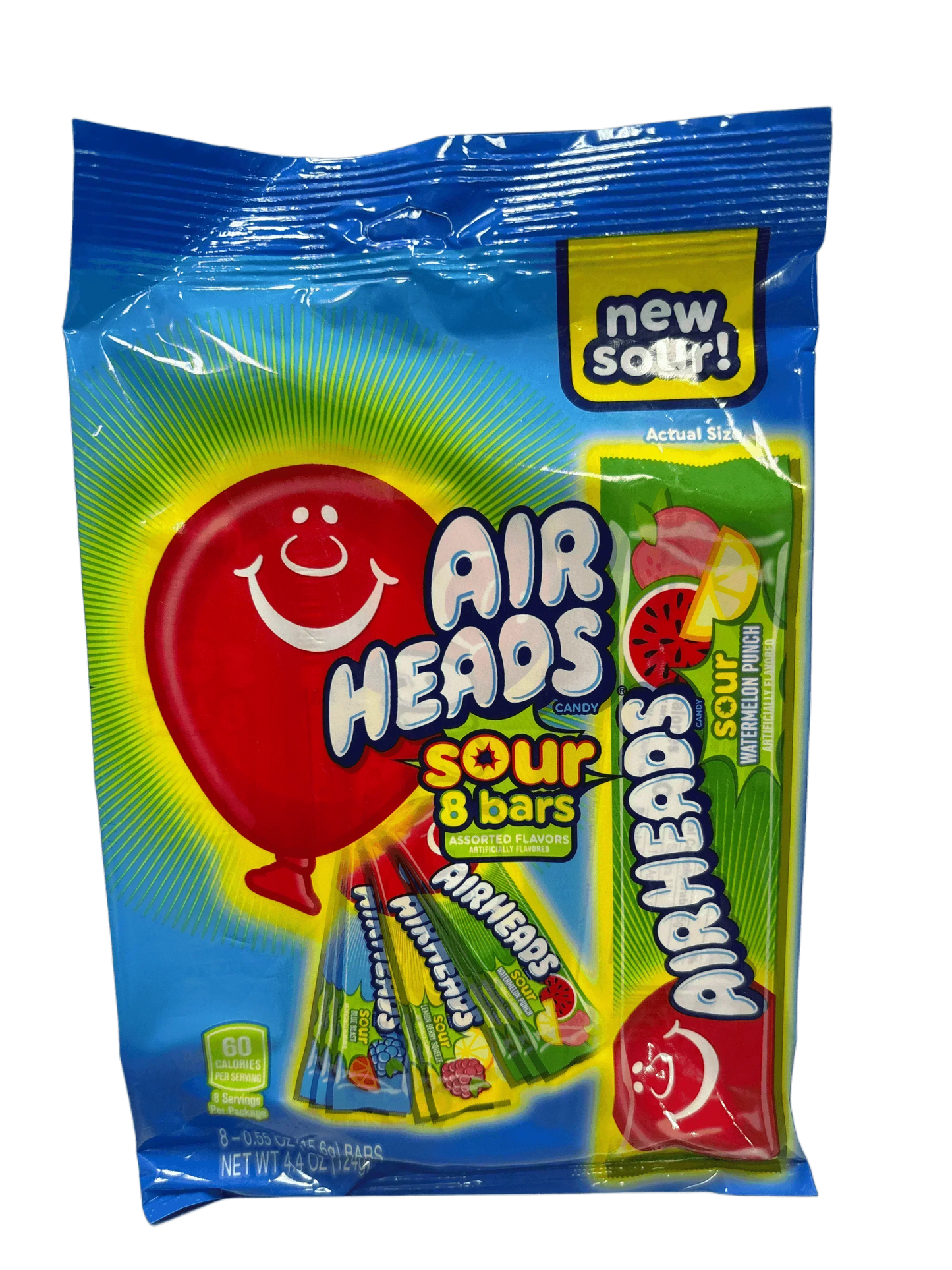 Airheads Sour 8 Bars Candy Bag 4.4 OZ