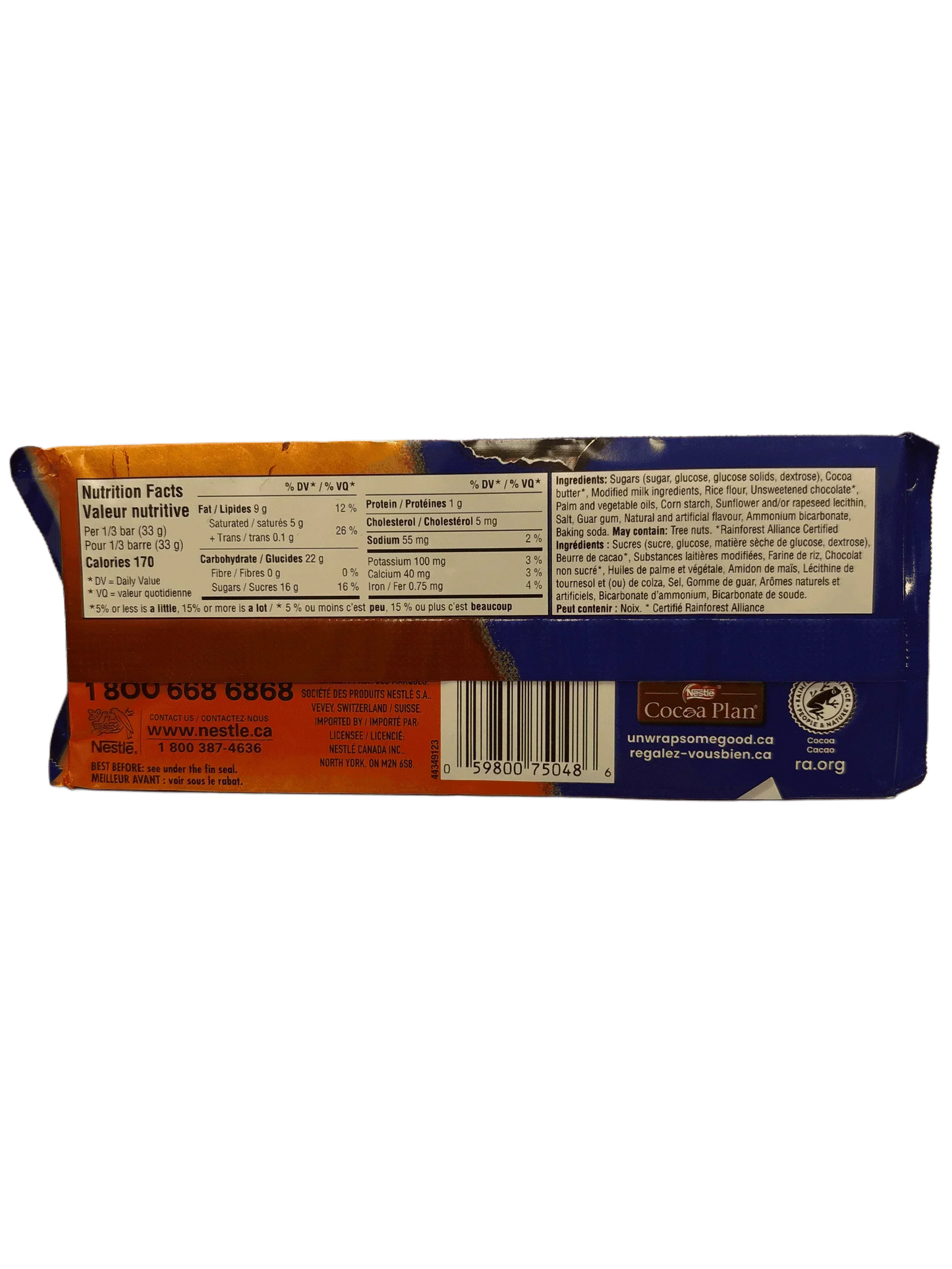 Nestle CRUNCH Cookie Biscuit Chocolate Bar 100G
