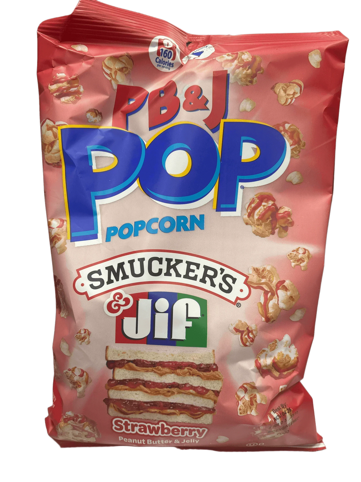 Pop Popcorn PB&J Smucker's & JIF Strawberry 5.25OZ