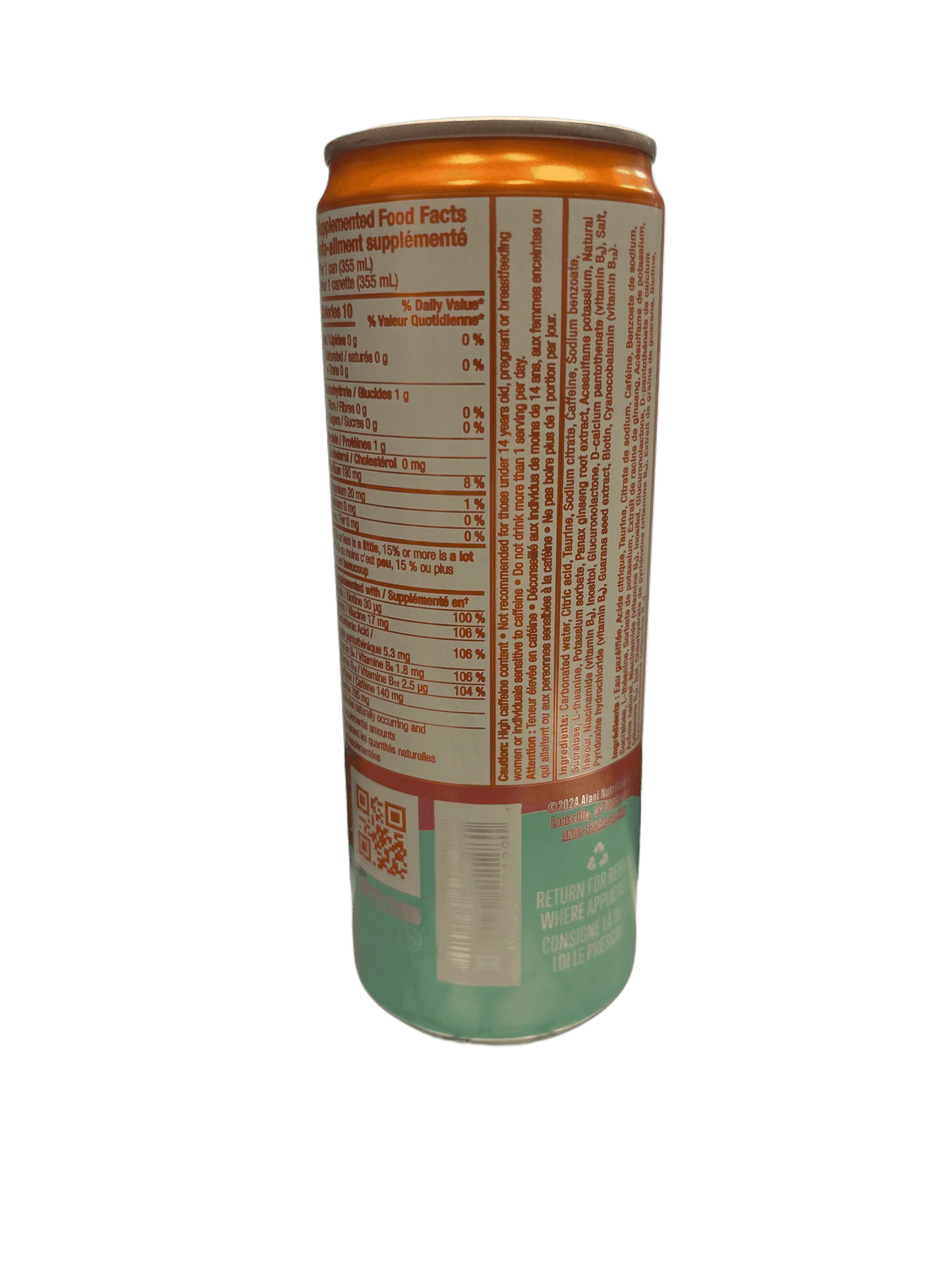 Alani Nu Orange Kiss Energy Drink 355ML - Canadian Edition