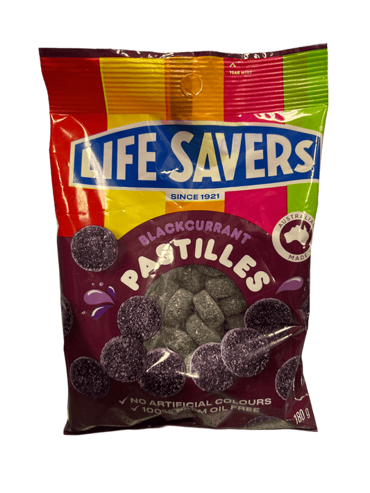 Life Savers Blackcurrant Pastilles Candy Bag 180G - Australian Edition