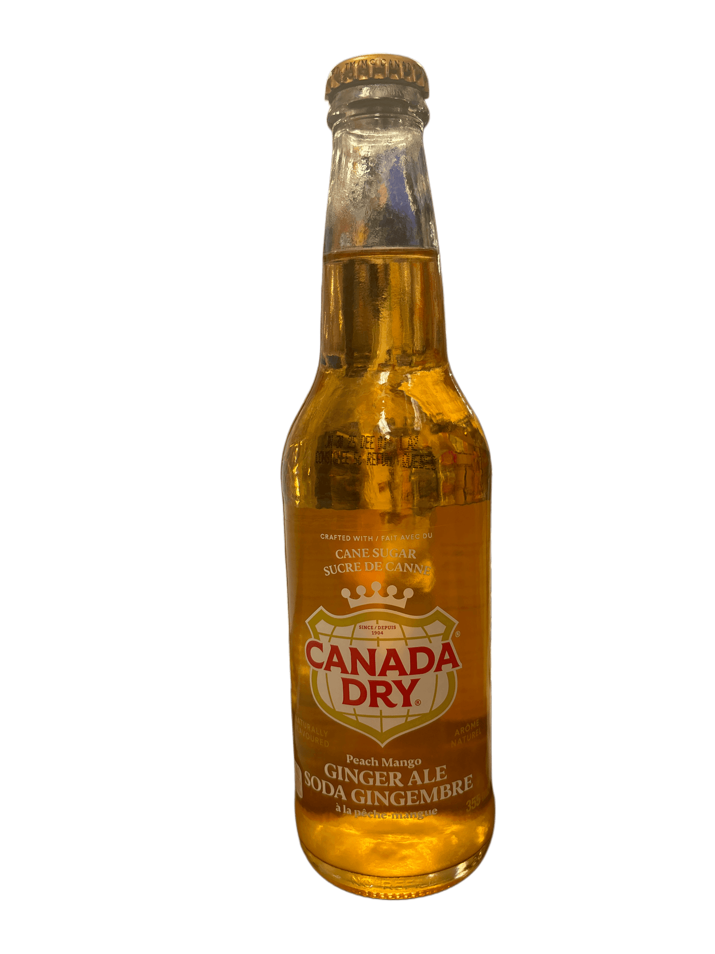 Canada Dry Cane Sugar Peach Mango Ginger Ale Soda Glass Bottle 355ML