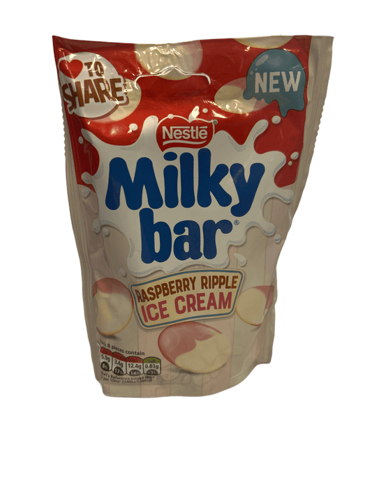 Nestle Milkybar Raspberry Ripple Ice Cream Buttons British Bag 86G