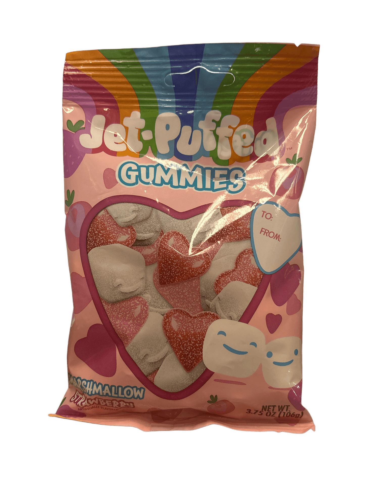 Jet Puffed Gummies Marshmallow Strawberry Valentines 3.75OZ