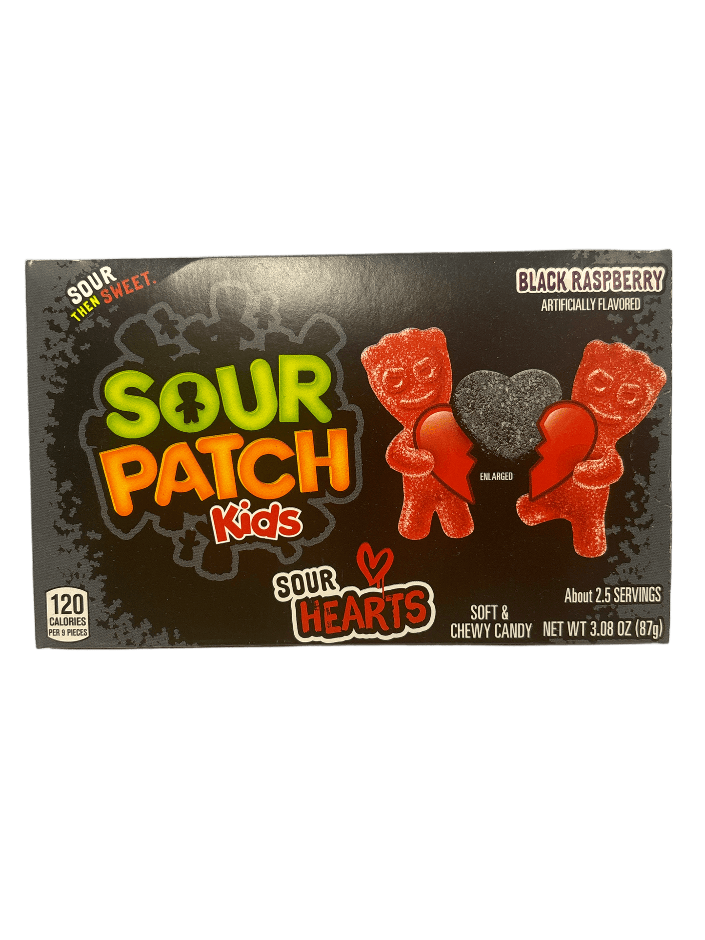 Sour Patch Kids Sour Hearts Black Raspberry Valentines Theatre Box 3.08OZ