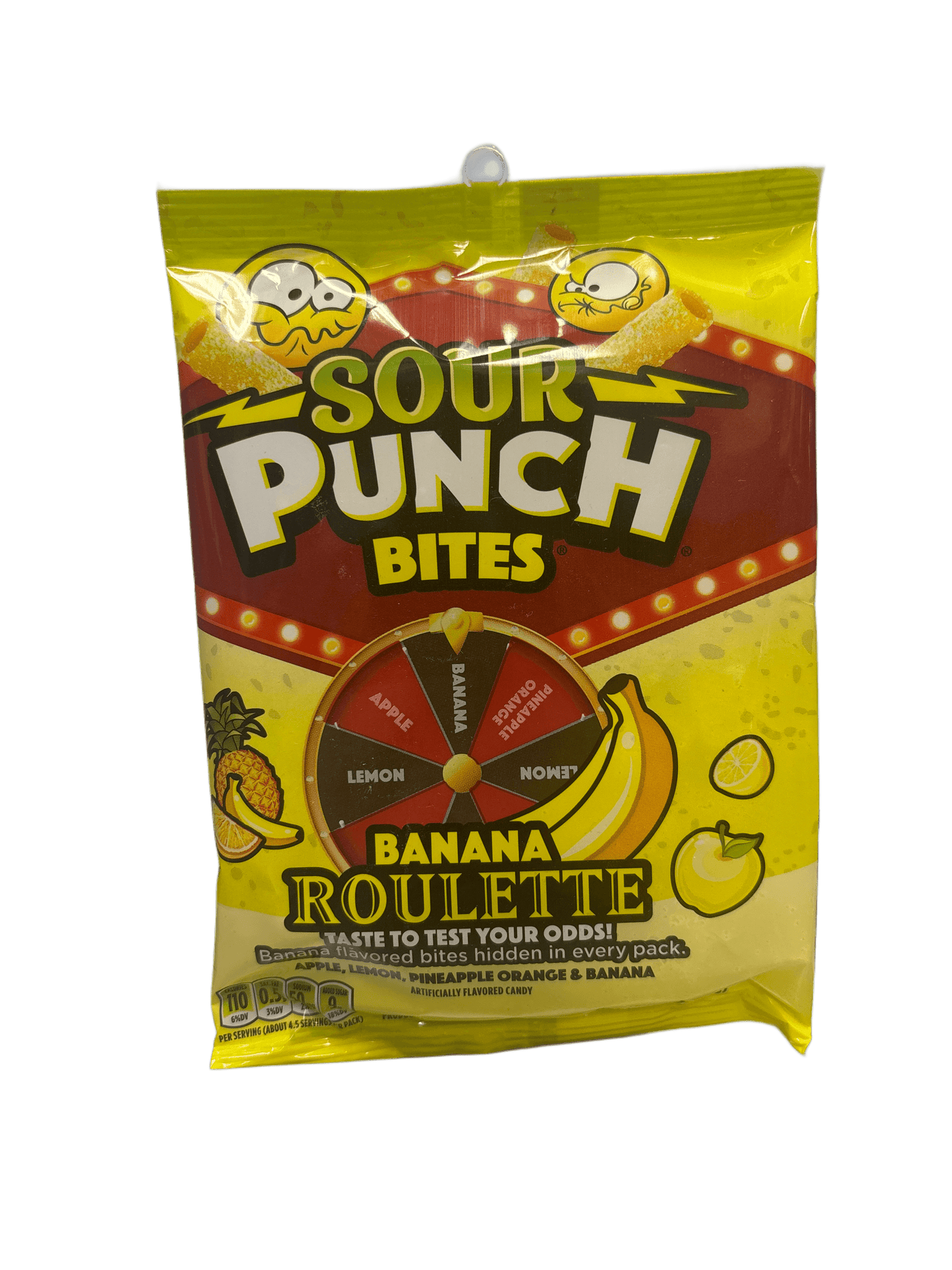 Sour Punch Bites Banana Roulette Candy Bag 5OZ - U.S Edition