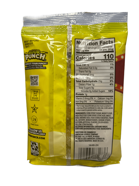 Sour Punch Bites Banana Roulette Candy Bag 5OZ - U.S Edition