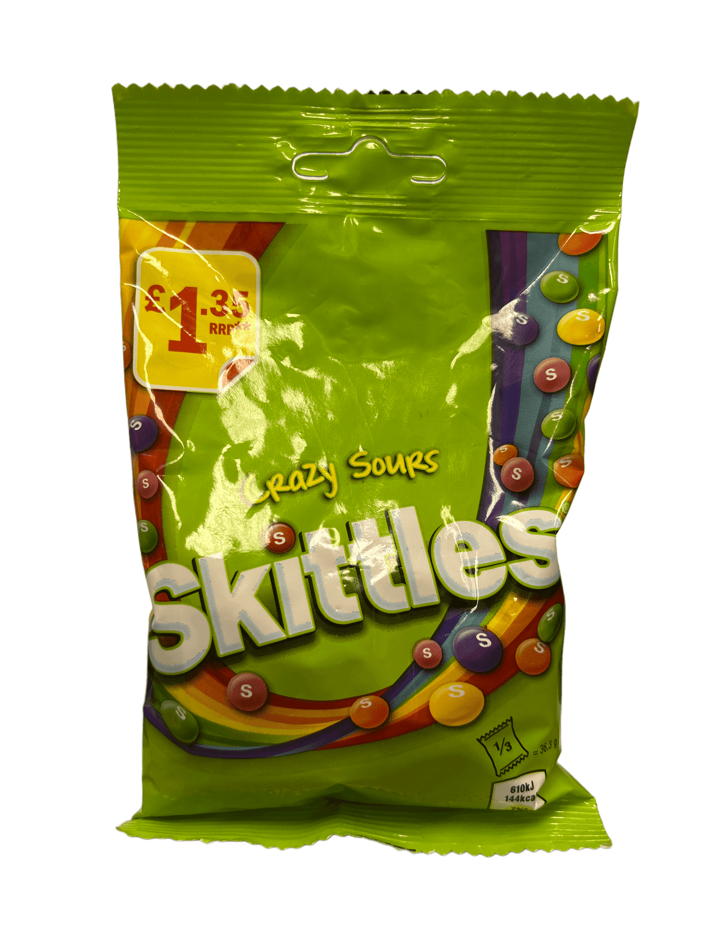 Skittles Crazy Sours Candy Bag 109G - U.K Edition