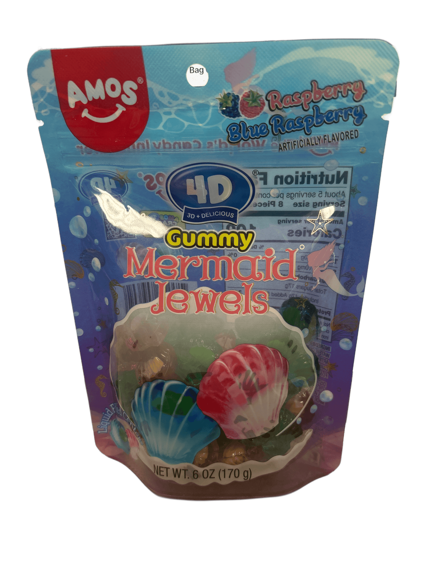 AMOS 4D Gummy Mermaid Jewels Candy Bag 6OZ