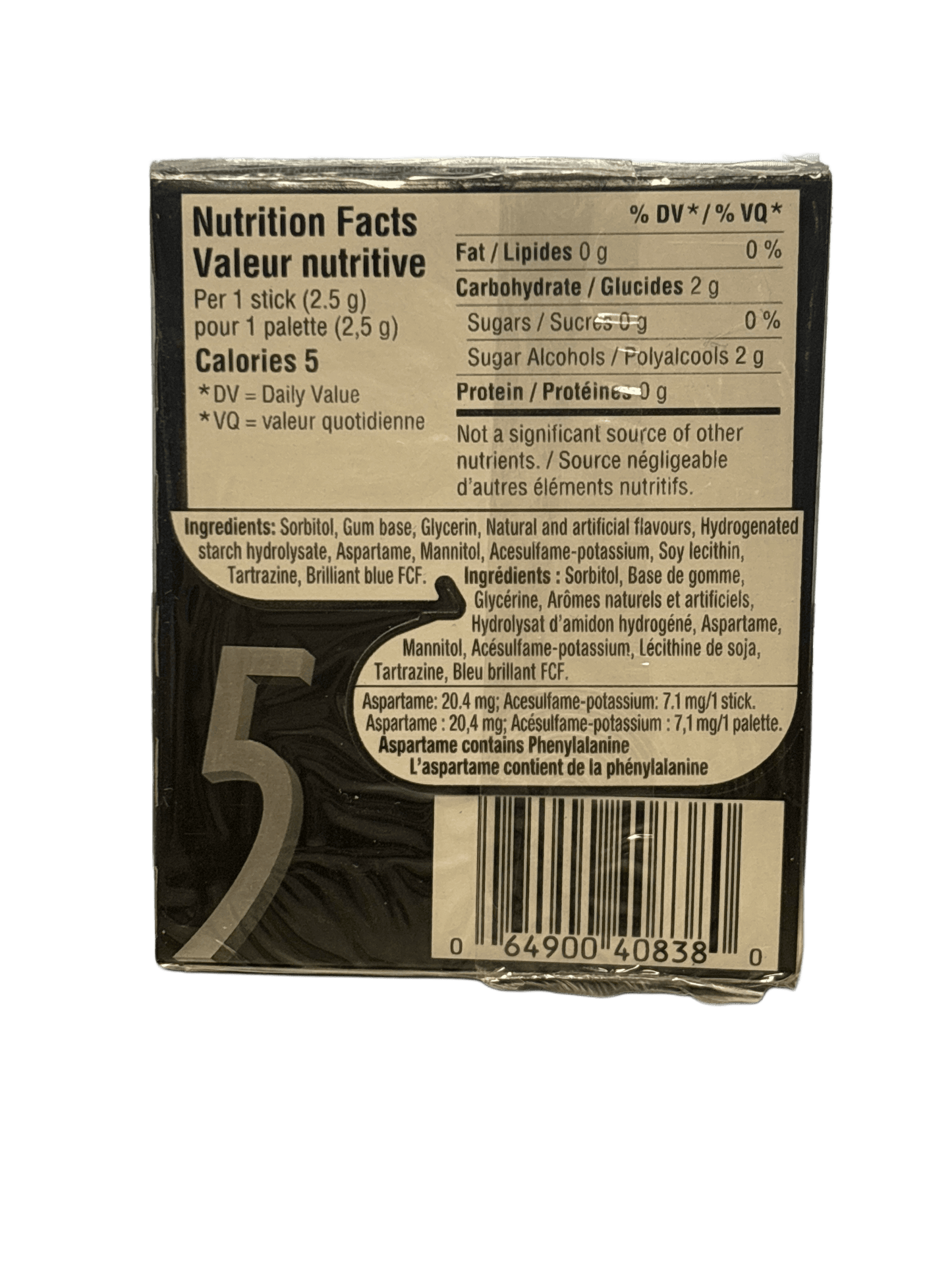 5 Gum Spearmint 15 Sticks - Canadian Edition